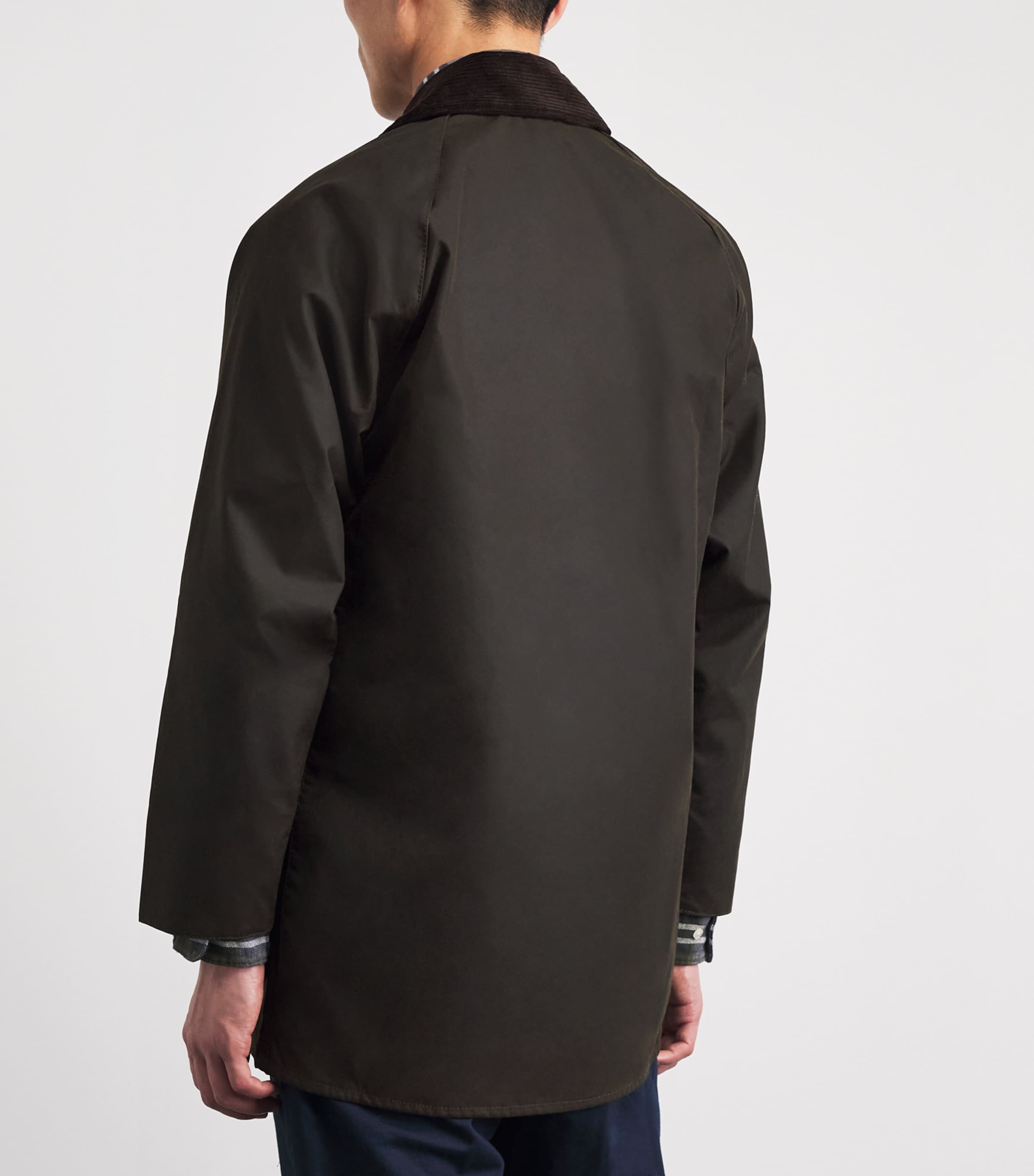 Barbour Mens Waxed Beaufort Jacket Olive Image 5