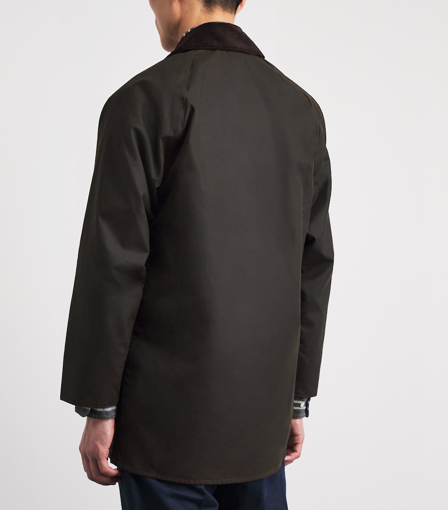 Barbour Mens Waxed Beaufort Jacket Olive Image 5