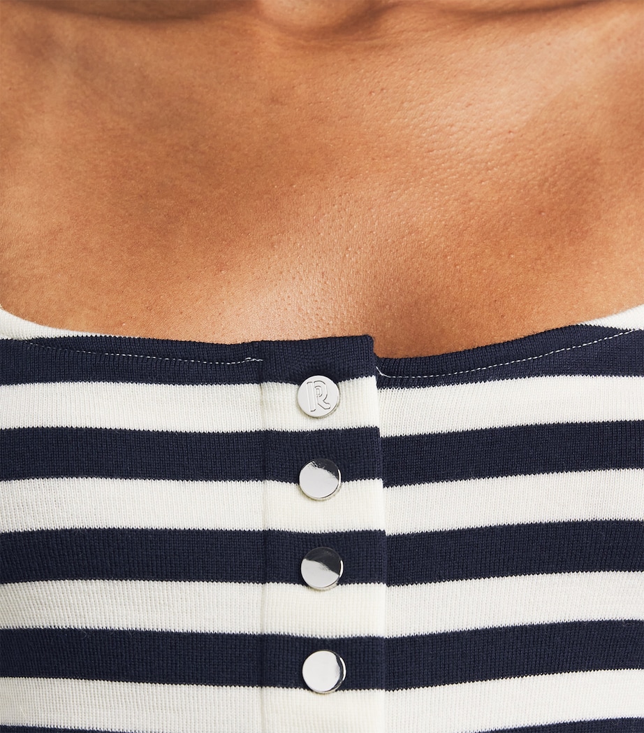 Stripe Knitted Crop Top M128 NAVY / CREAM Image 6