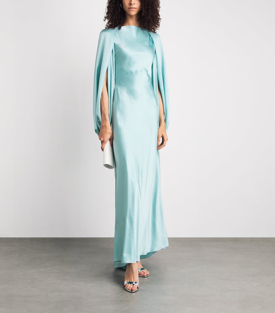 Roksanda Womens Silk Kami Maxi Dress Light Aqua Image 2