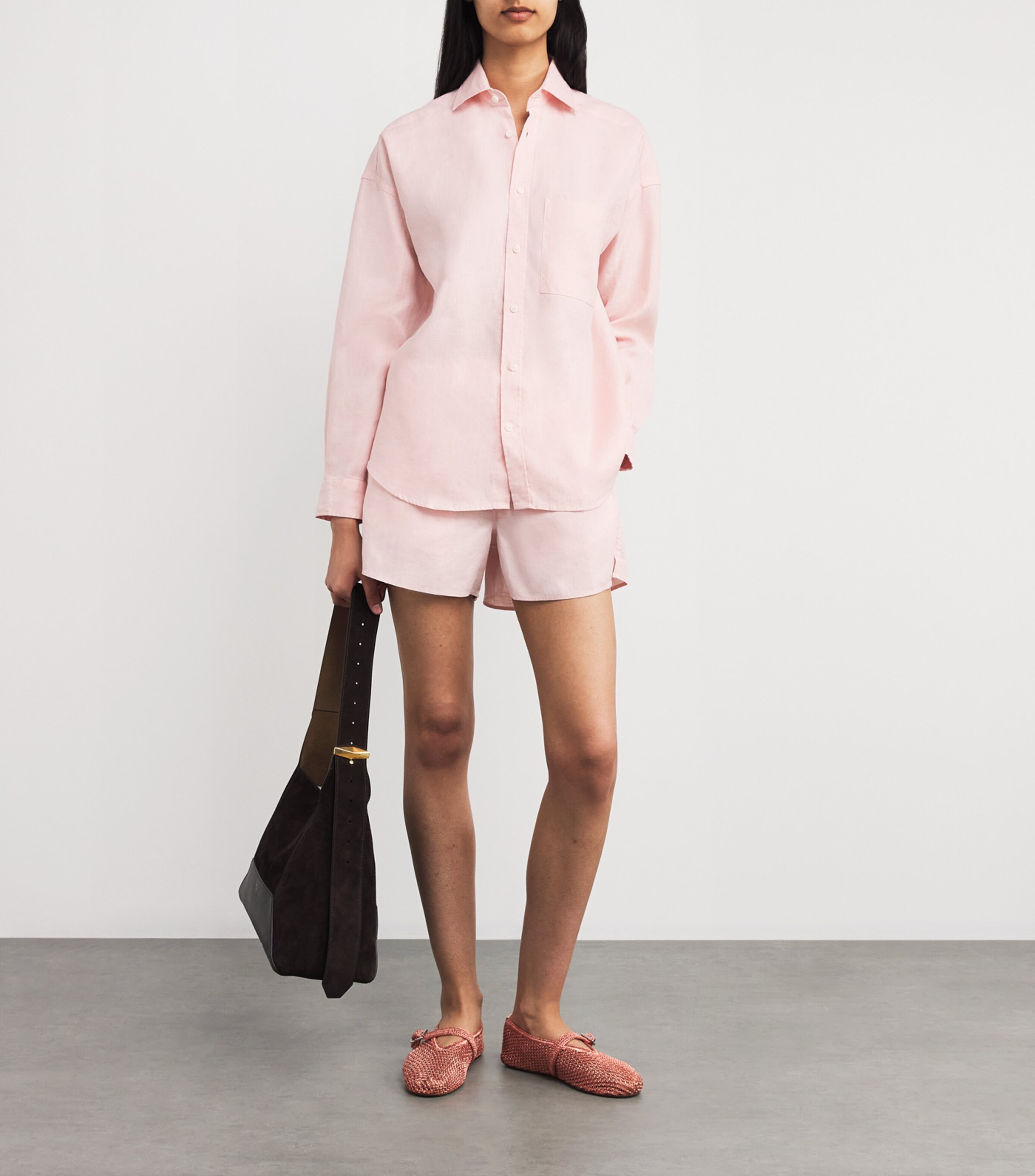 With Nothing Underneath Womens Hemp The Weekend Shirt Blush Image 2