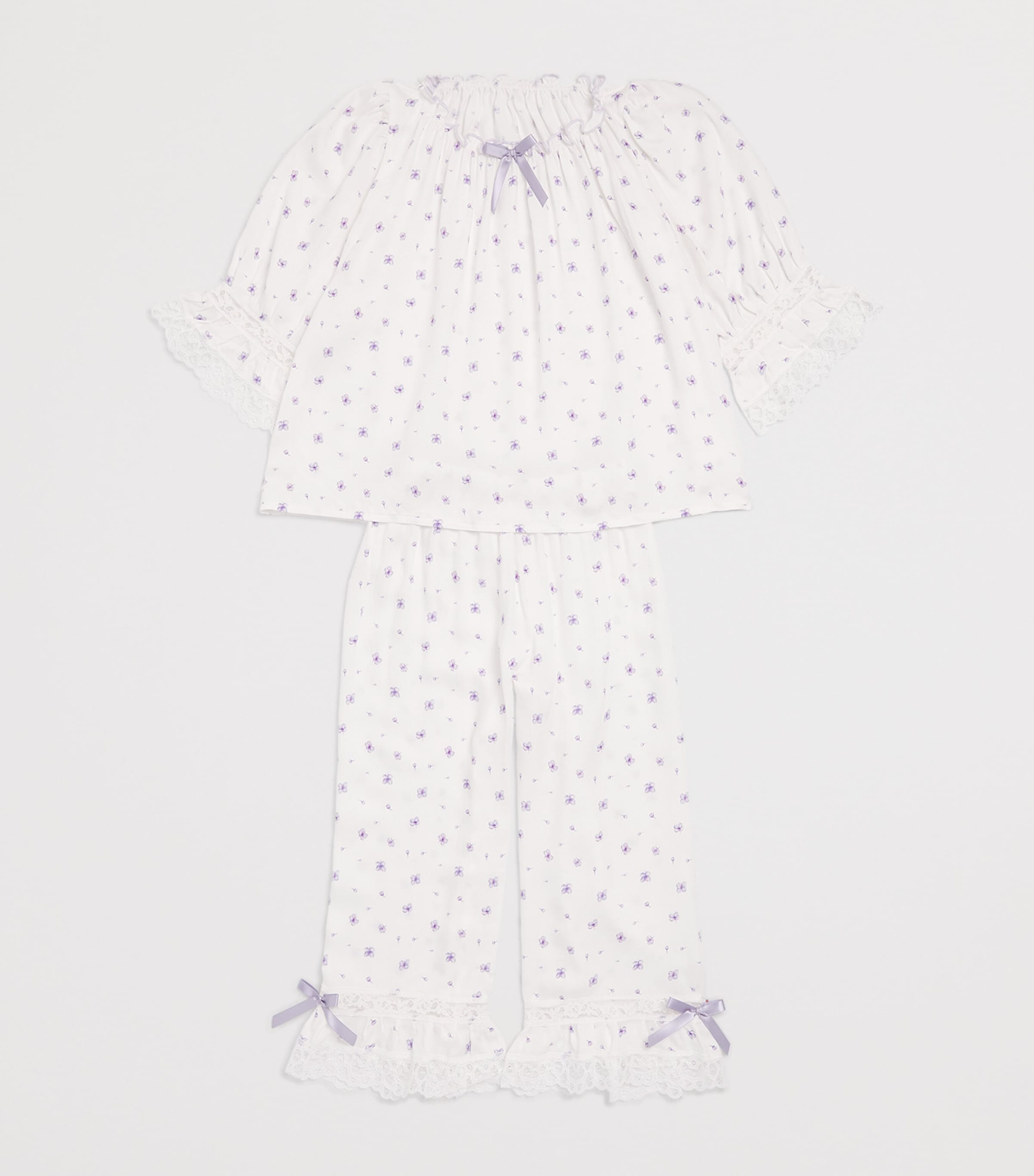 Lace-Trim Linda Pyjamas (2-14 Years) LILACS Image 3