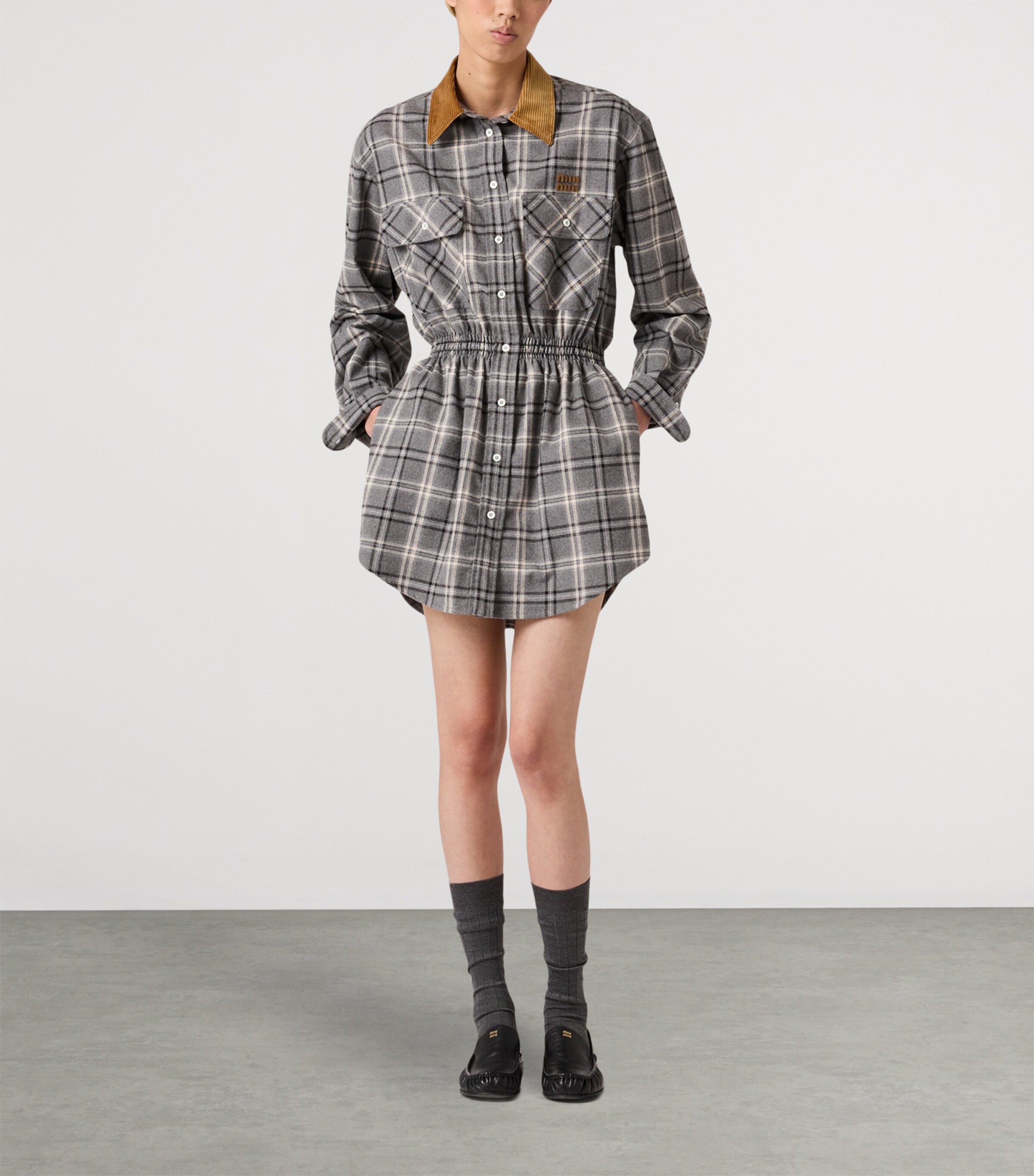 Cotton Flannel Mini Dress F0480 Image 2