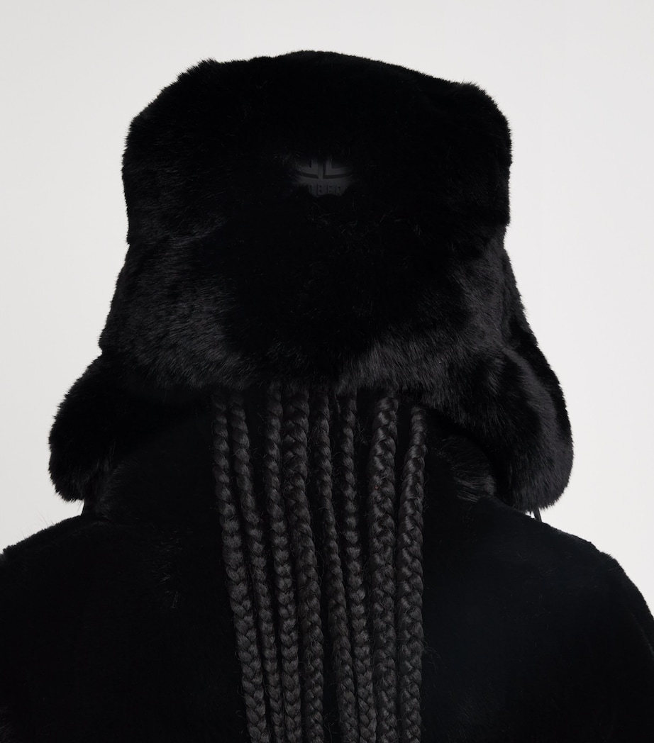 Faux Fur Cher Aviator Hat 9000 BLACK Image 4