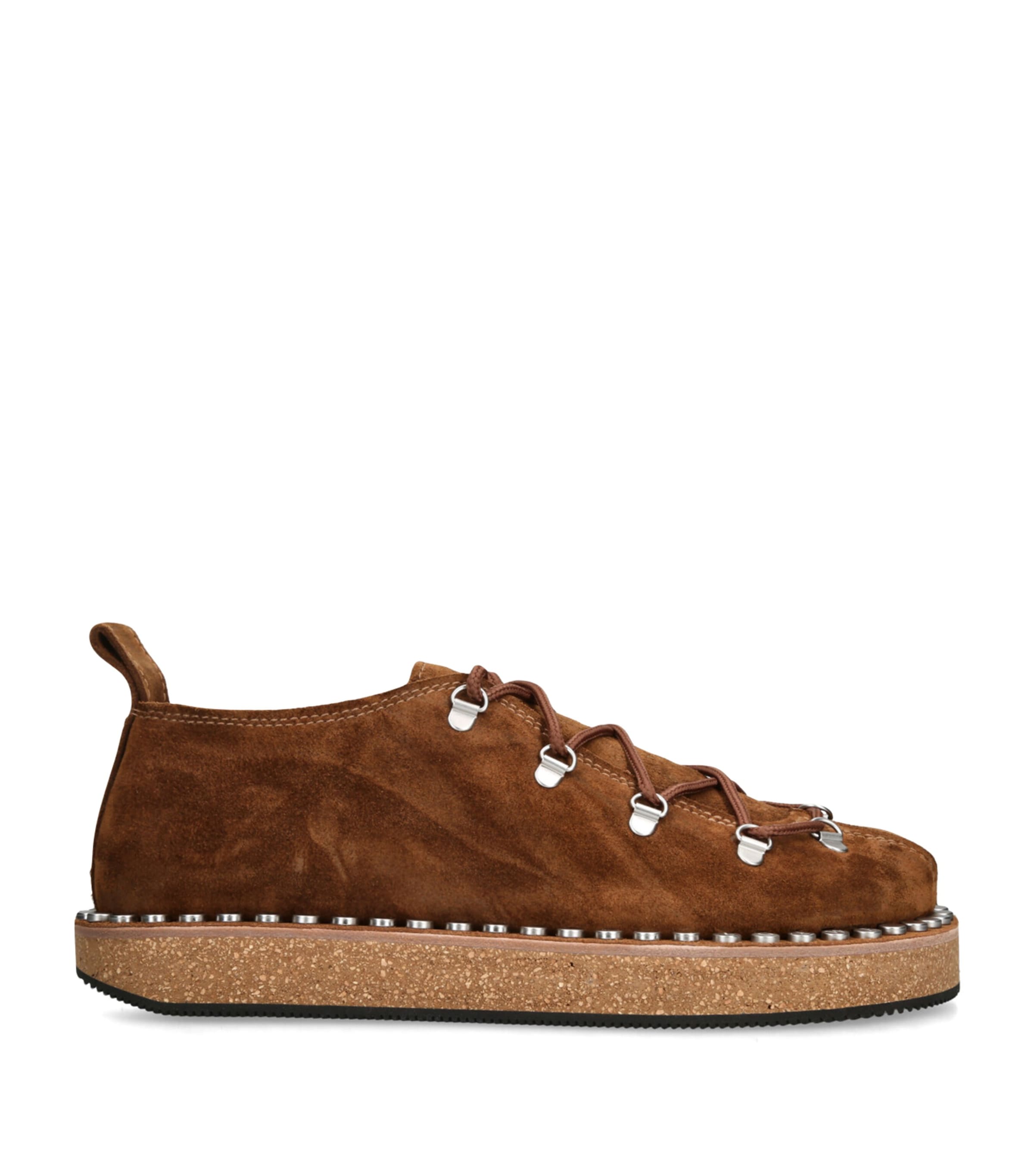 Loewe Mens Brown Rivet Suede Hiking Shoes Eur 44 / 10 Uk In Brown
