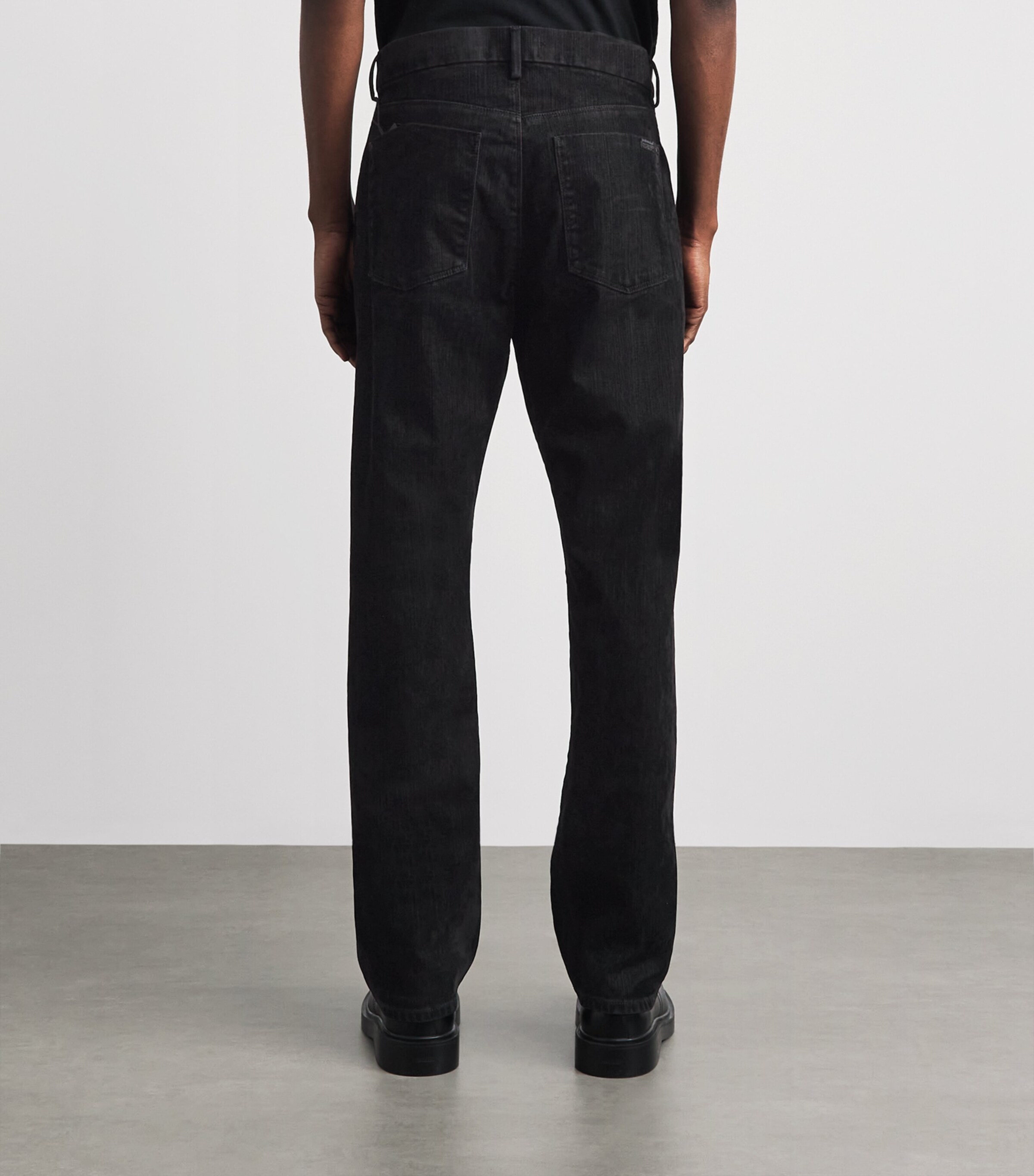 7 For All Mankind Mens Modern Straight Jeans Black Image 5