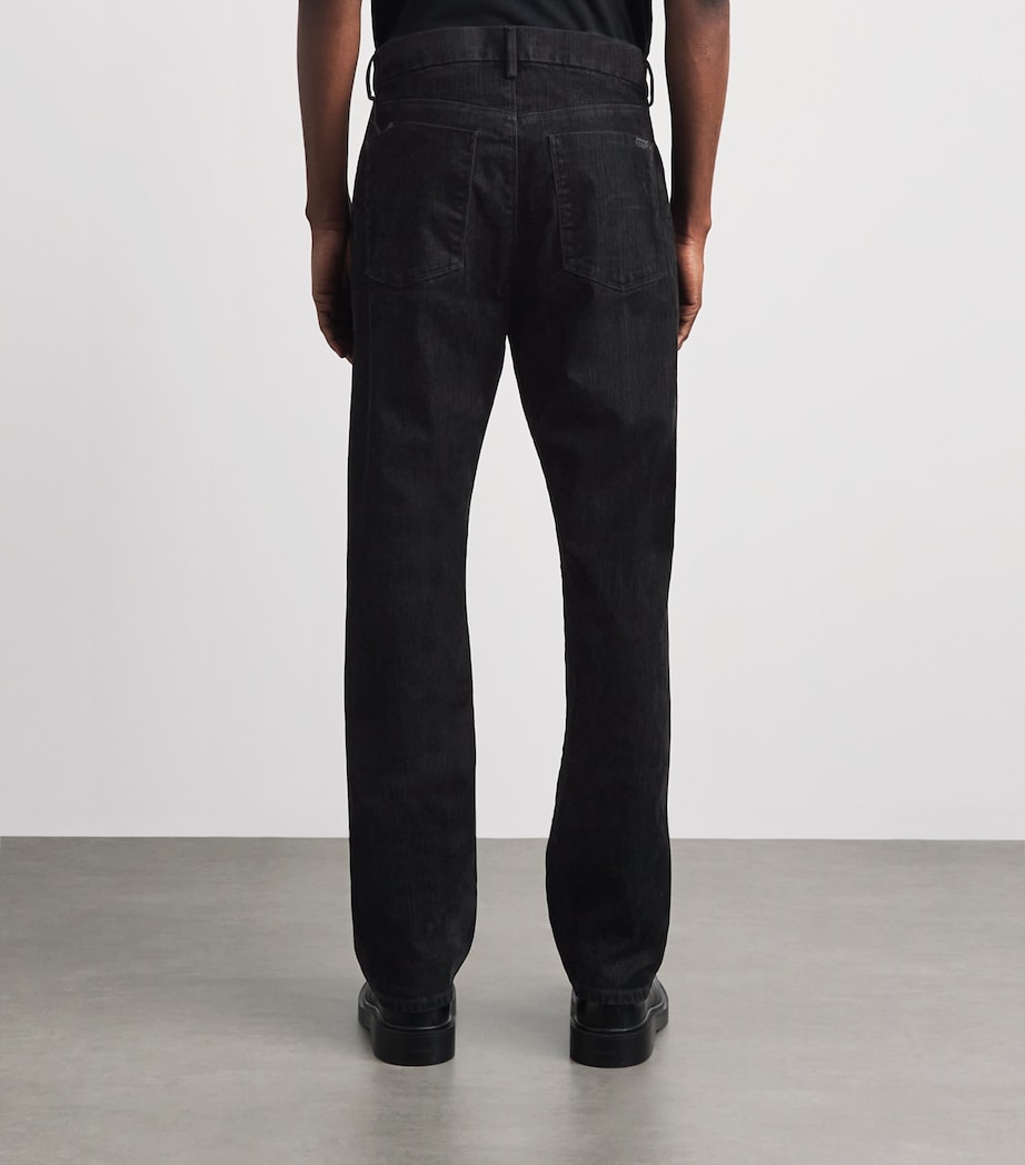 7 For All Mankind Mens Modern Straight Jeans Black Image 5