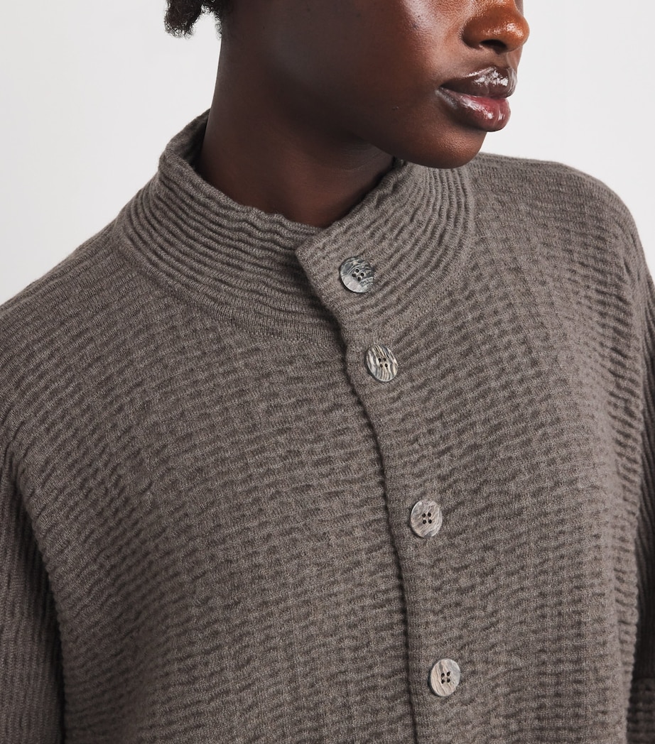 Cashmere Wide Cardigan BISON Image 6