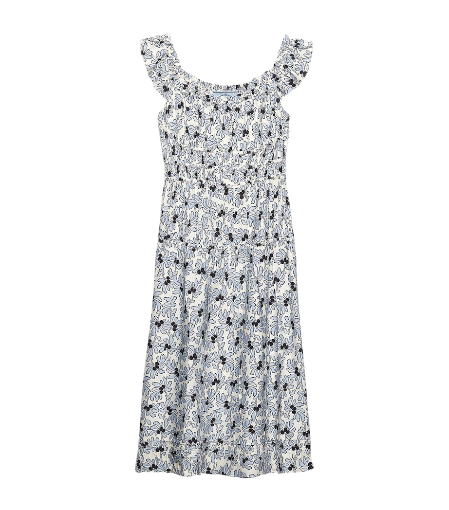 Prada Womens Floral Midi Dress Image 1