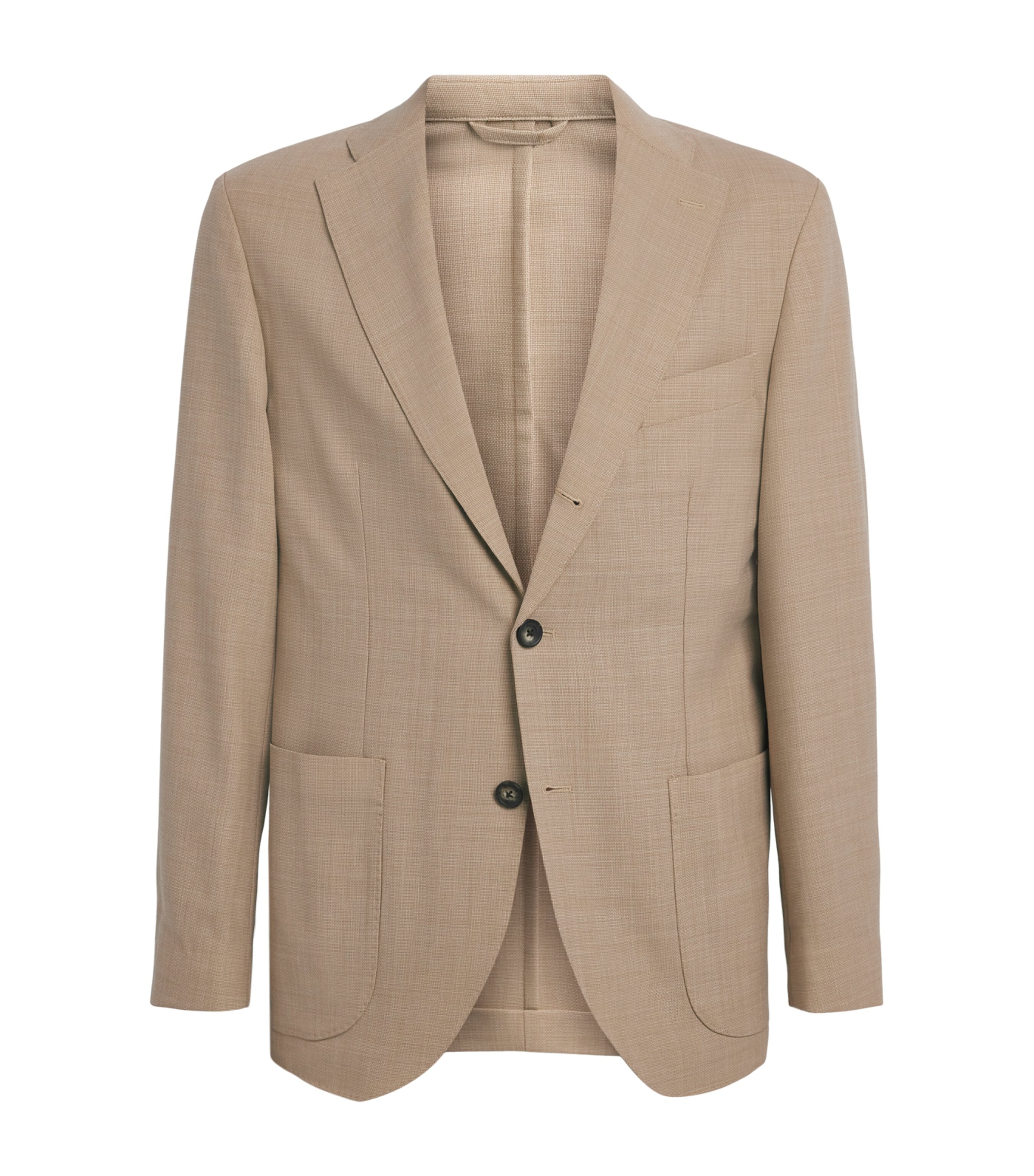 Eton Mens Wool-Blend Tech Blazer Beige Image 1