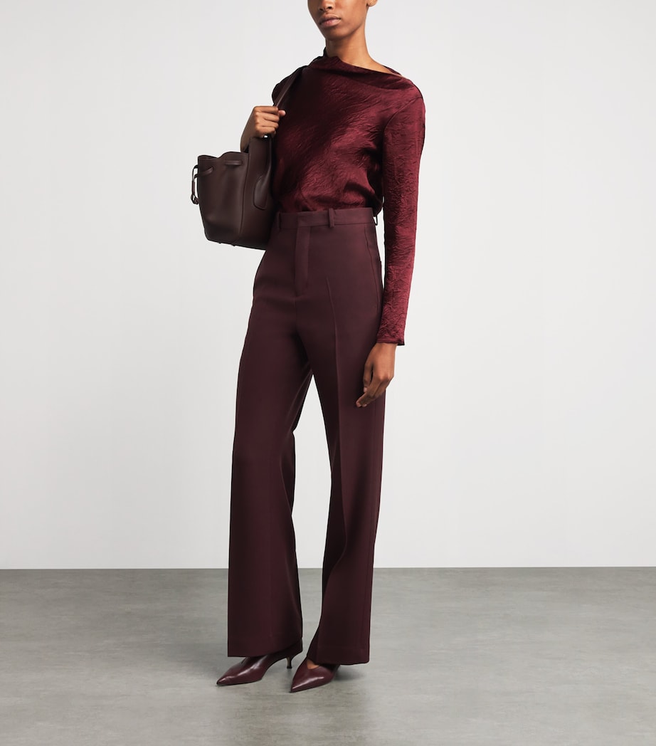 Satin Draped Luster T-Shirt M12 MERLOT Image 2