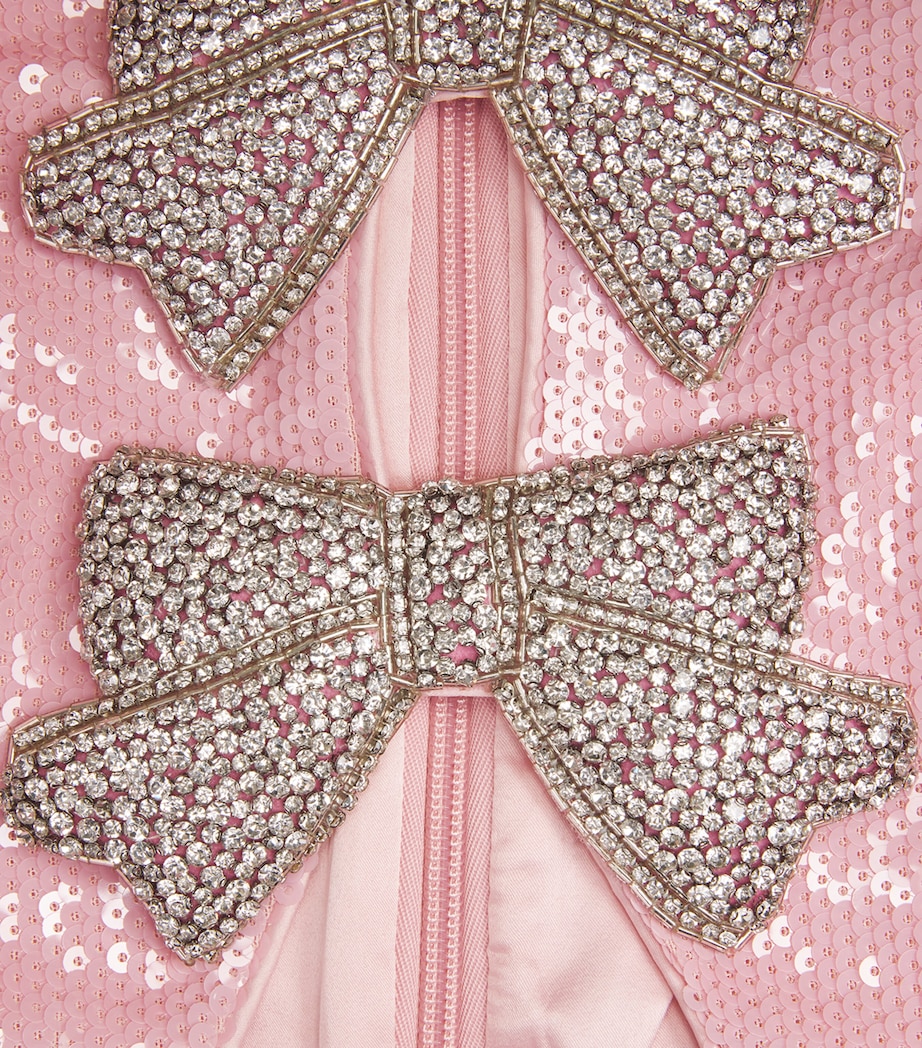 Sequinned Bow Lydia Midi Dress LIGHT PINK Image 5