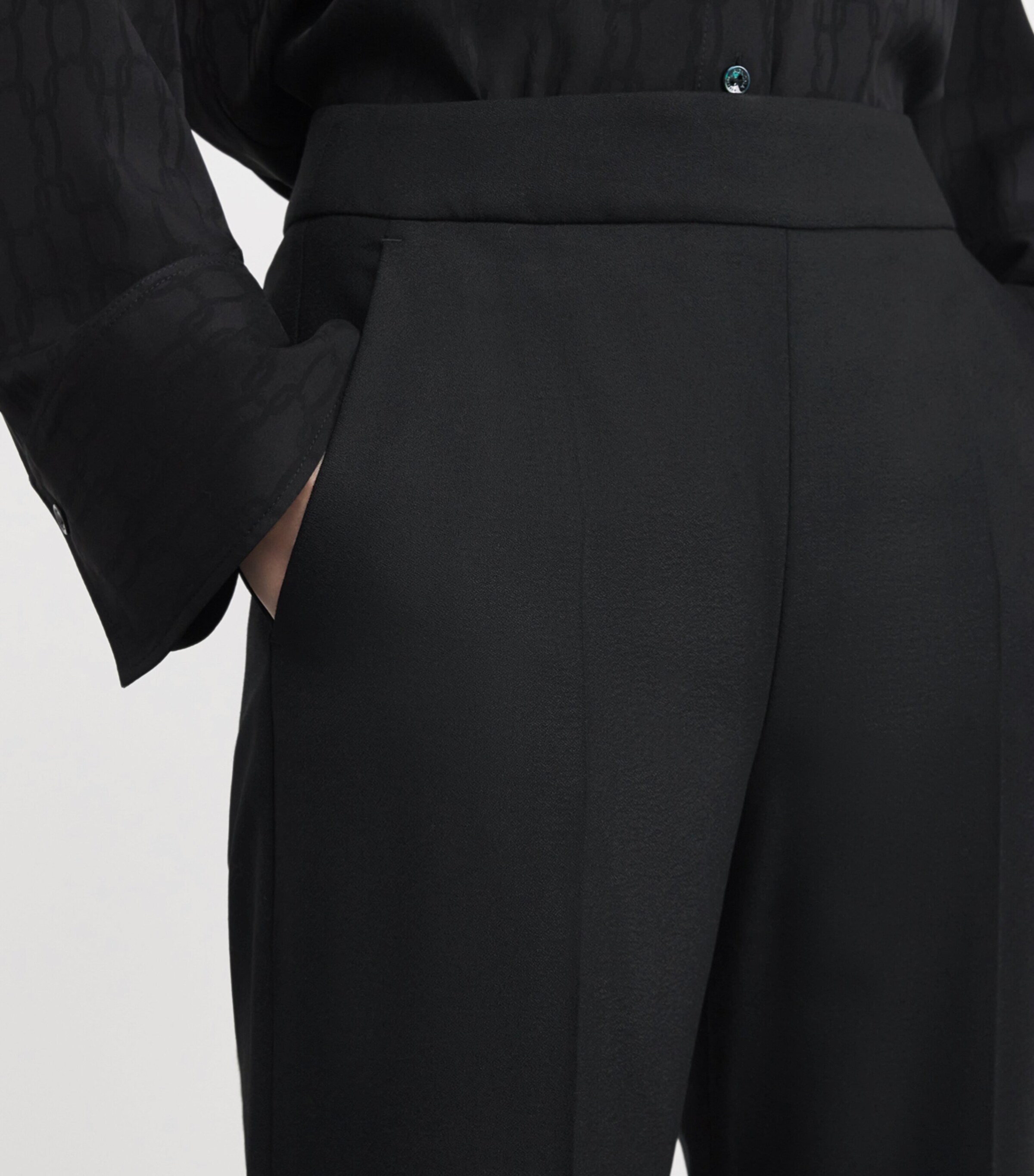 Agnona Womens Wide-Leg Tailored Trousers Black Image 6