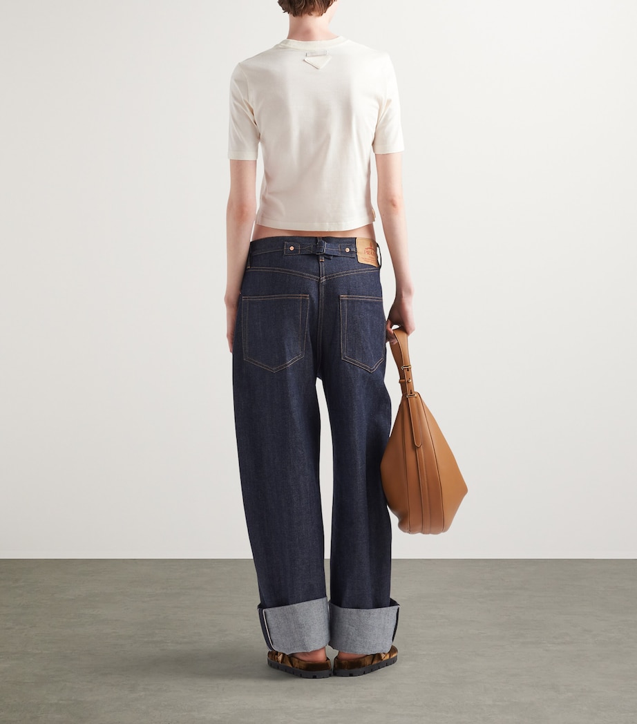 Prada Womens Cotton Savoy Logo T-Shirt Image 4