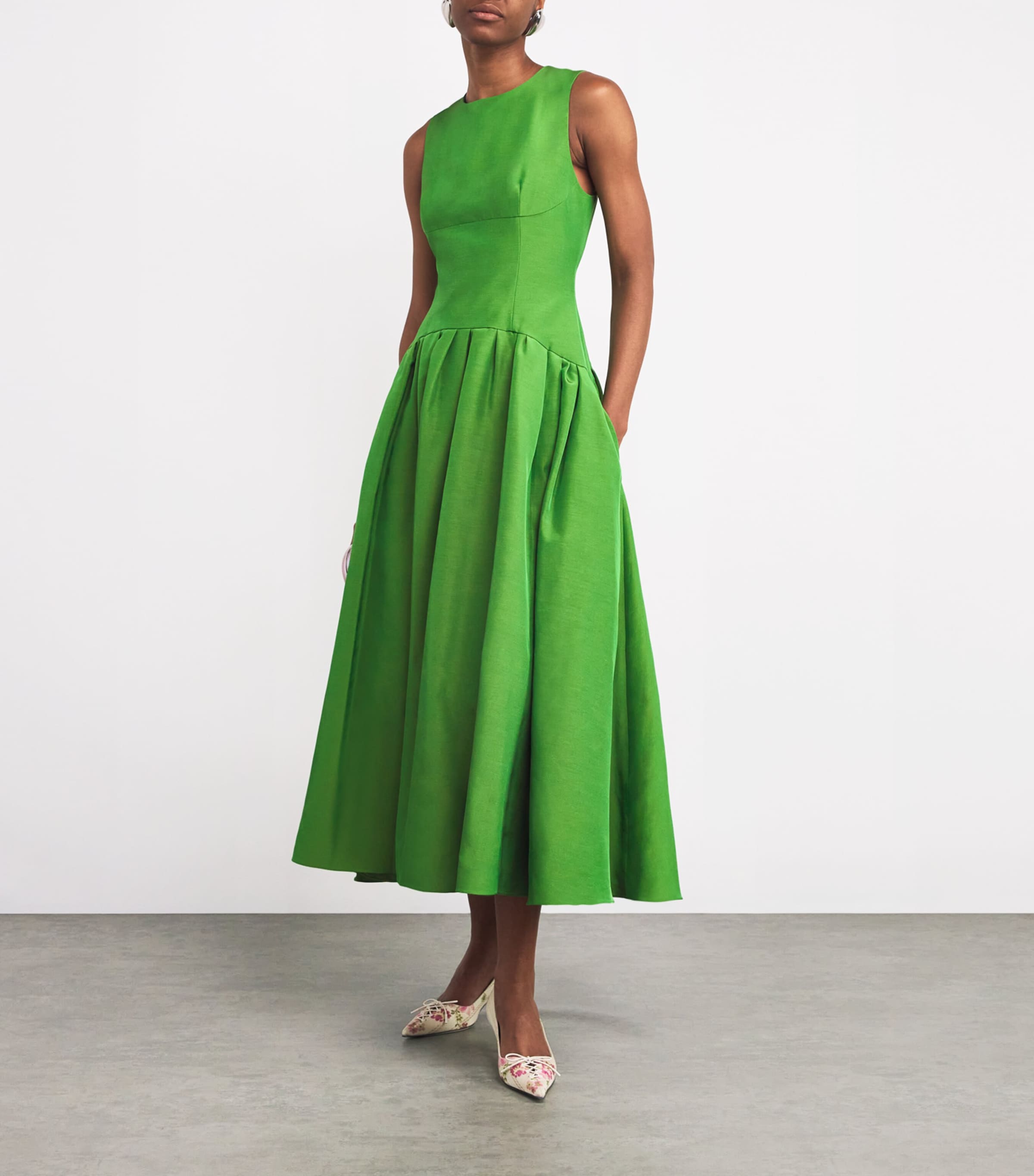green emerald velvet dress Charming Life Boat Neck Mini Dress Green Floral main image 1
