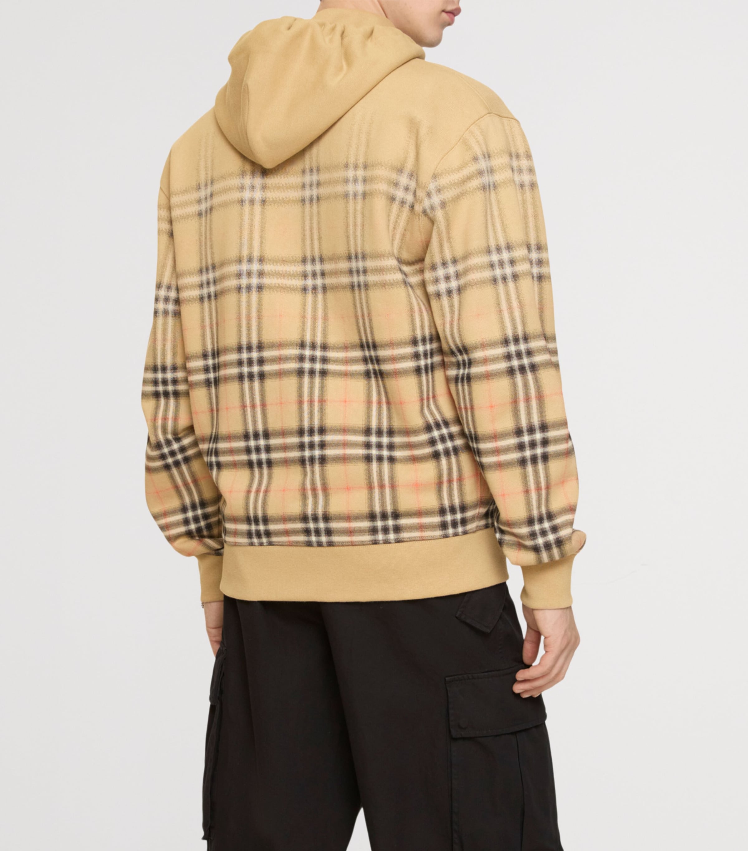 Burberry Beige Cotton Gradient Check Hoodie | Harrods US
