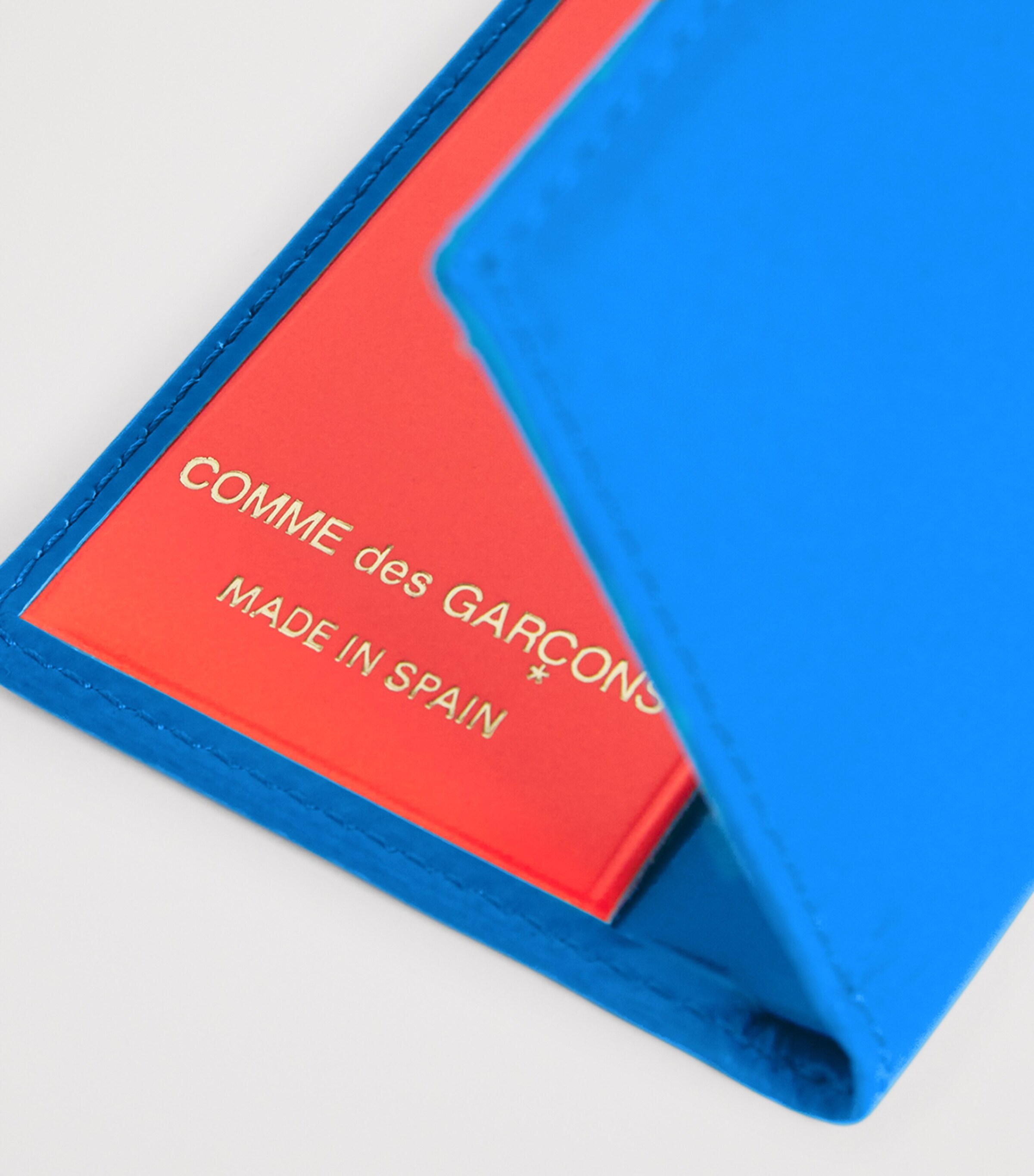 Comme Des Garçons Wallet Leather Super Fluo Cardholder Blue Image 4