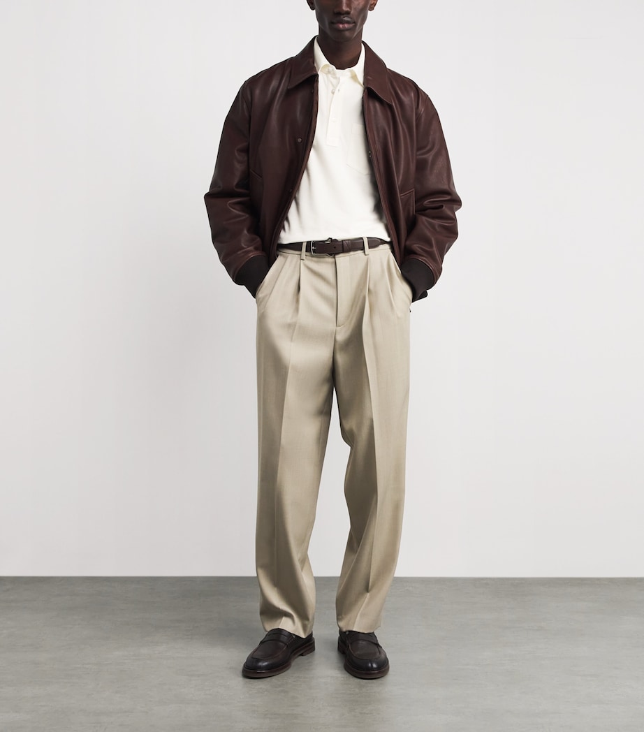 Wool Long-Sleeve Polo Shirt WHITE Image 2