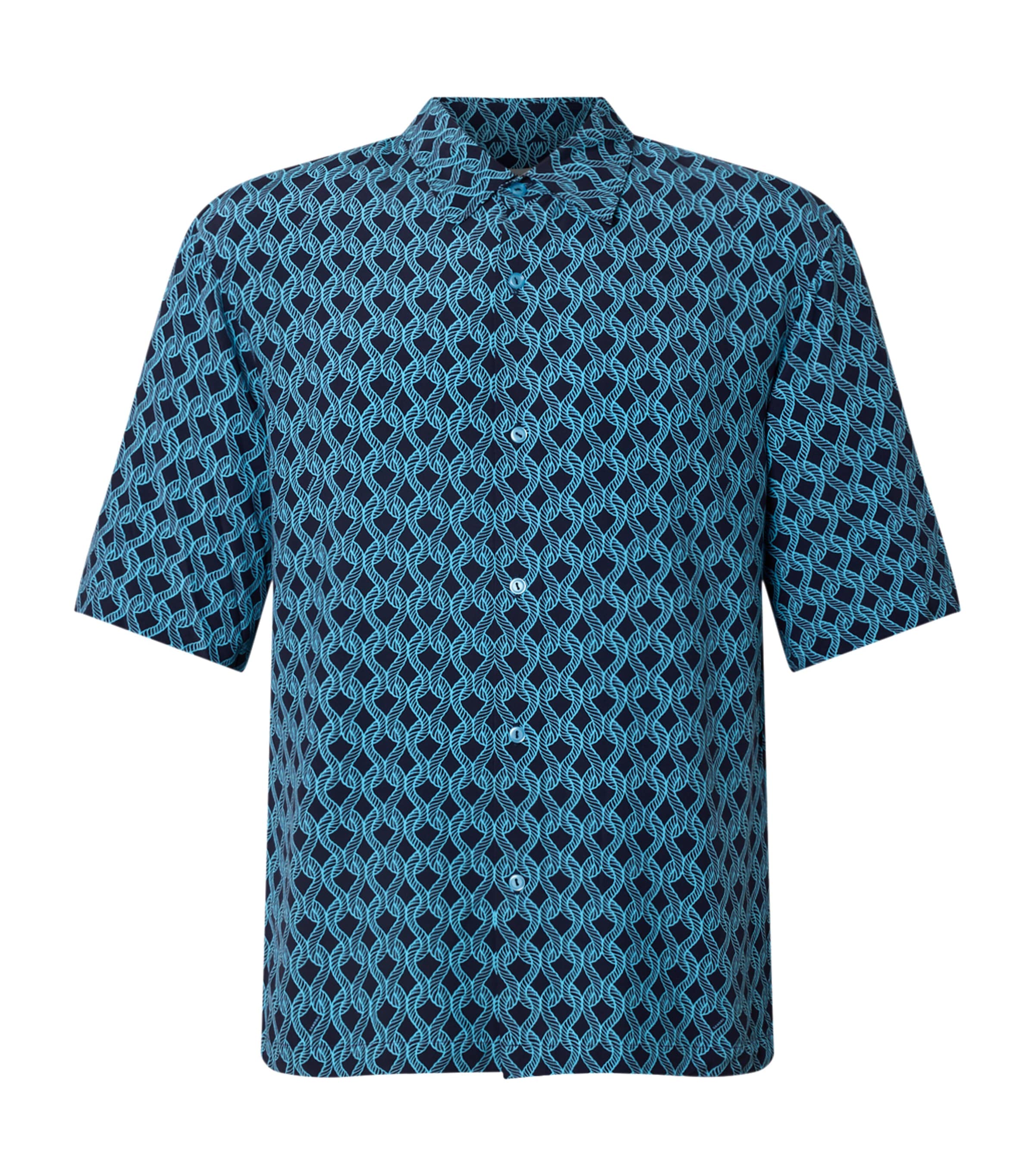 Rope-Print Shirt NAVY BLUE Image 1
