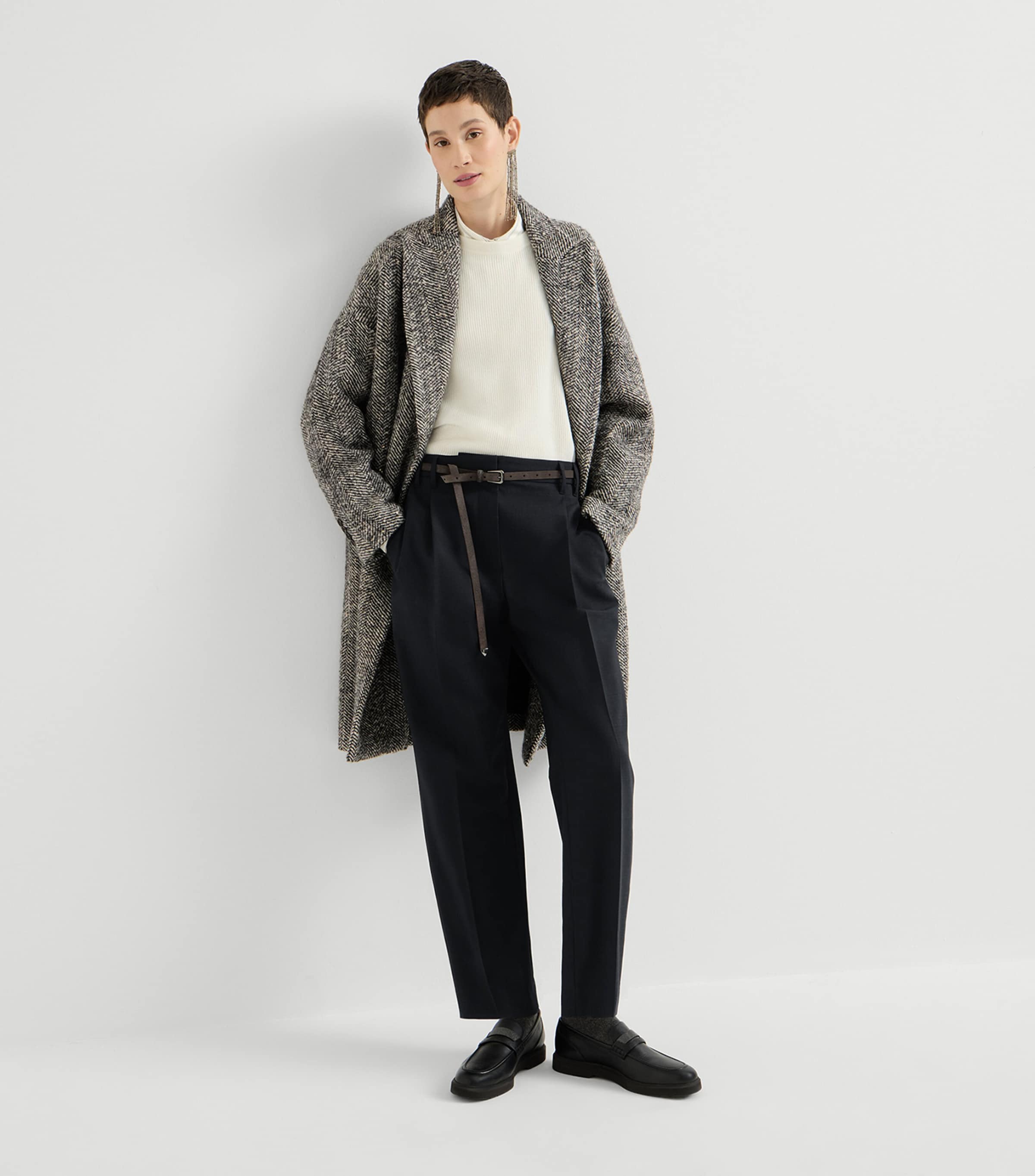 Brunello Cucinelli Womens Wool-Blend Straight Trousers Image 2
