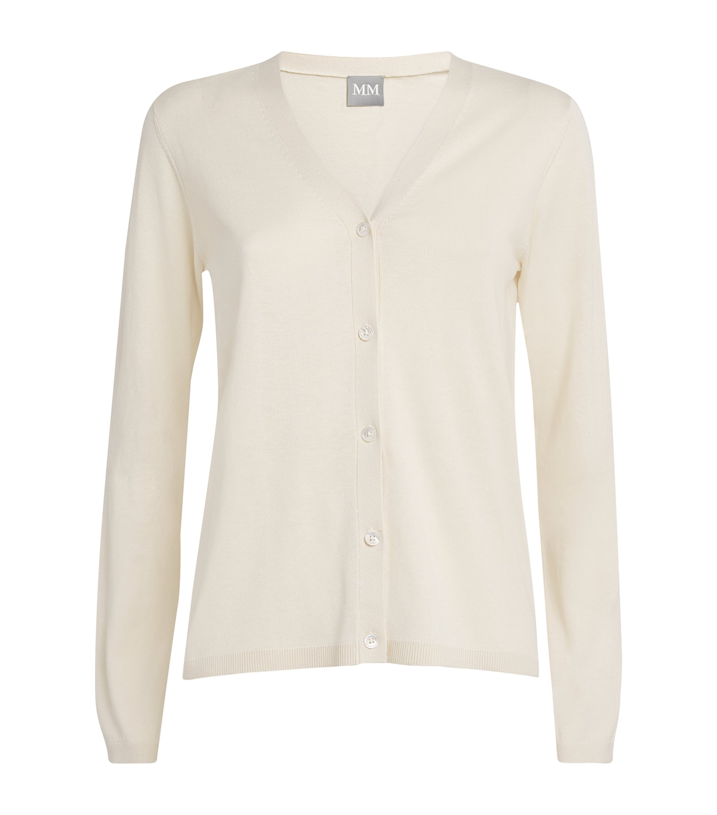 Mm Max Mara Silk-cotton Efedra Cardigan In White