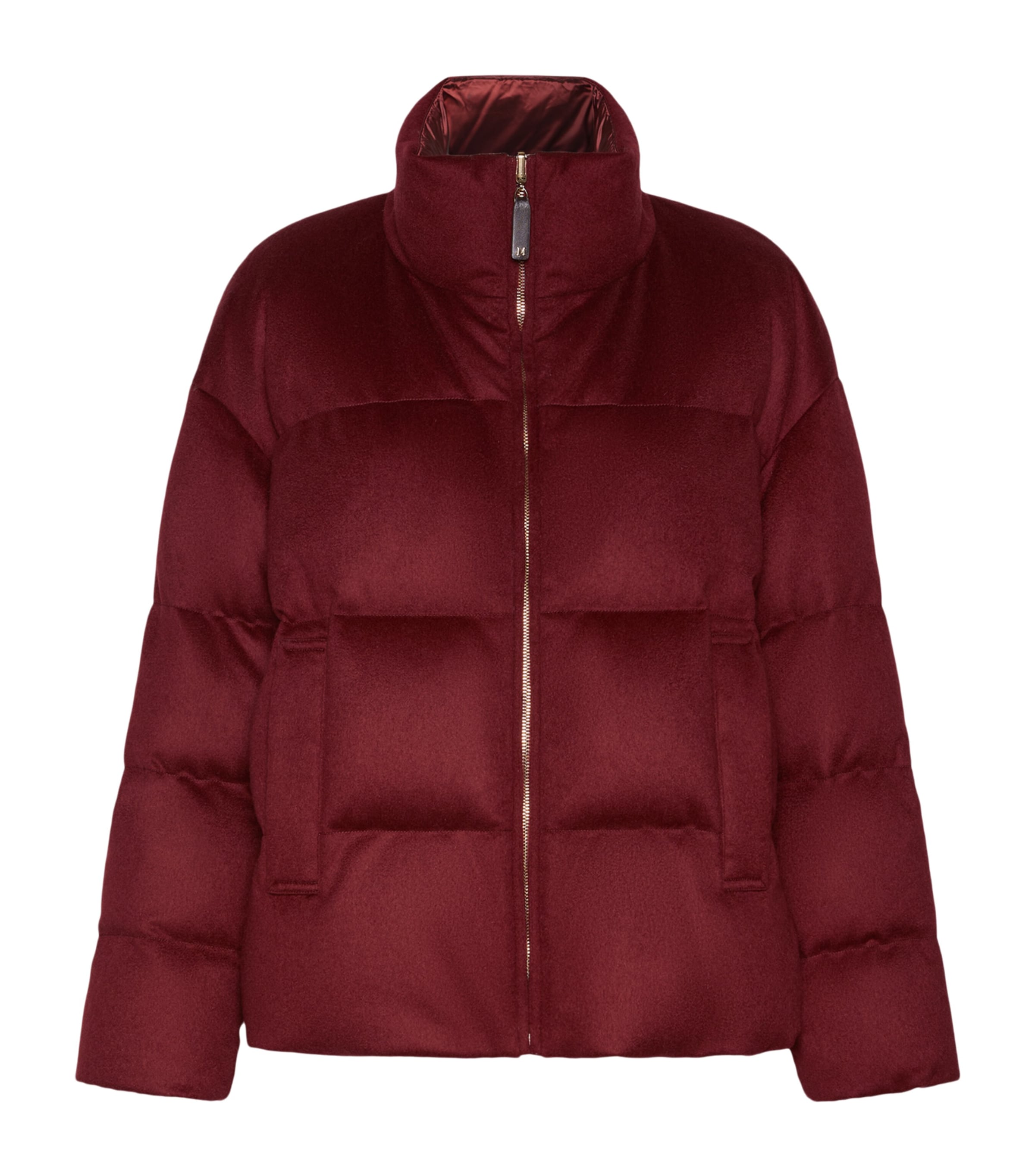 Max Mara Womens Cashmere Reversible Puffer Jacket Bordeaux Image 1