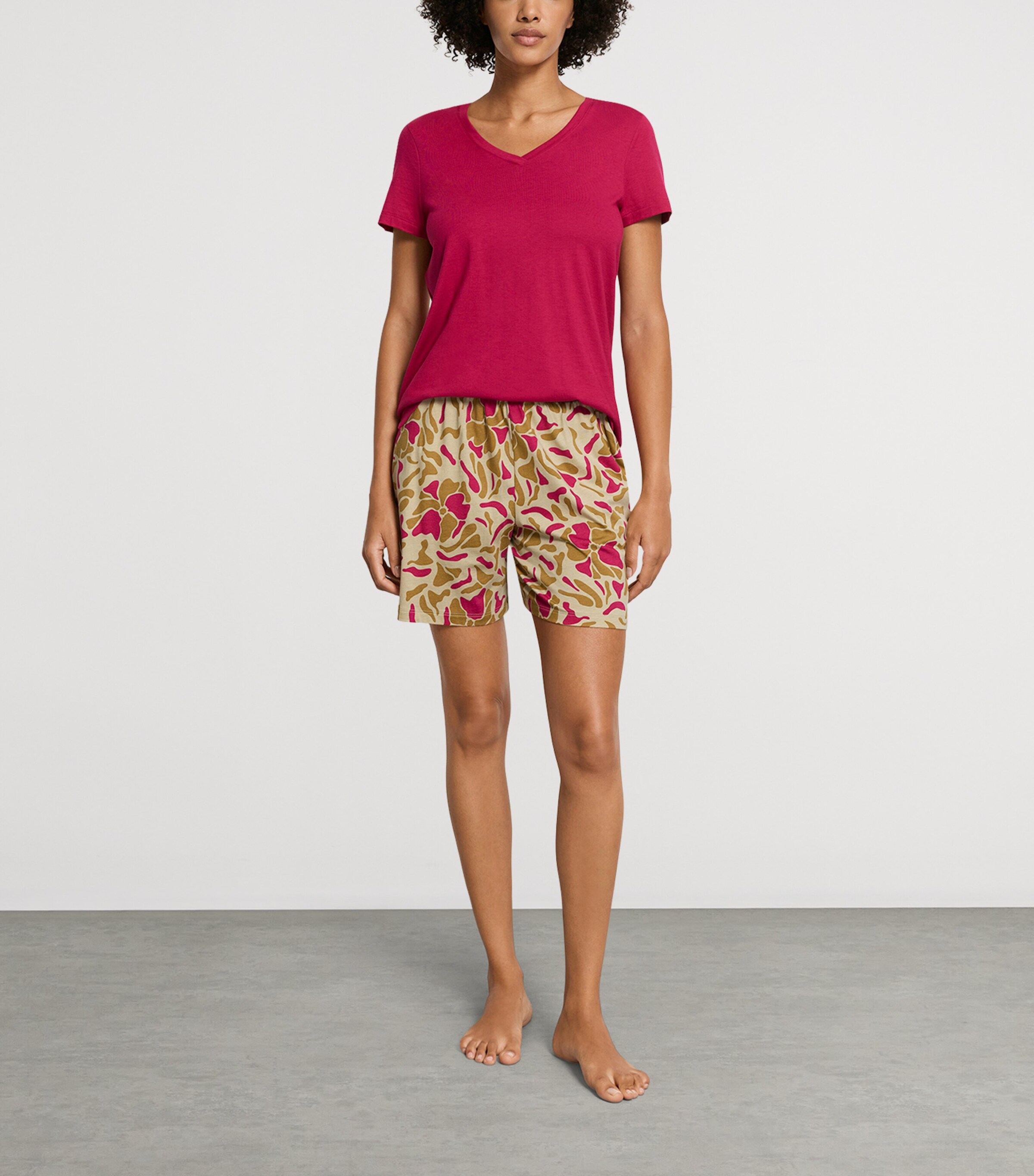 Hanro Womens Cotton-Modal Printed Shorts Illustrated Petals Image 4