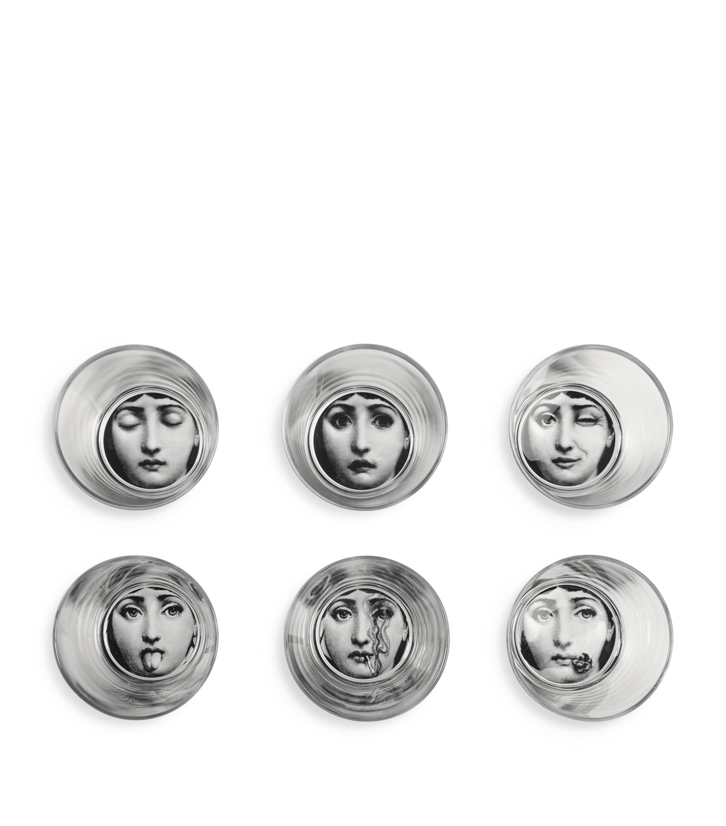 Fornasetti Set of Tema e Variazioni Glasses (8cm) Harrods CH