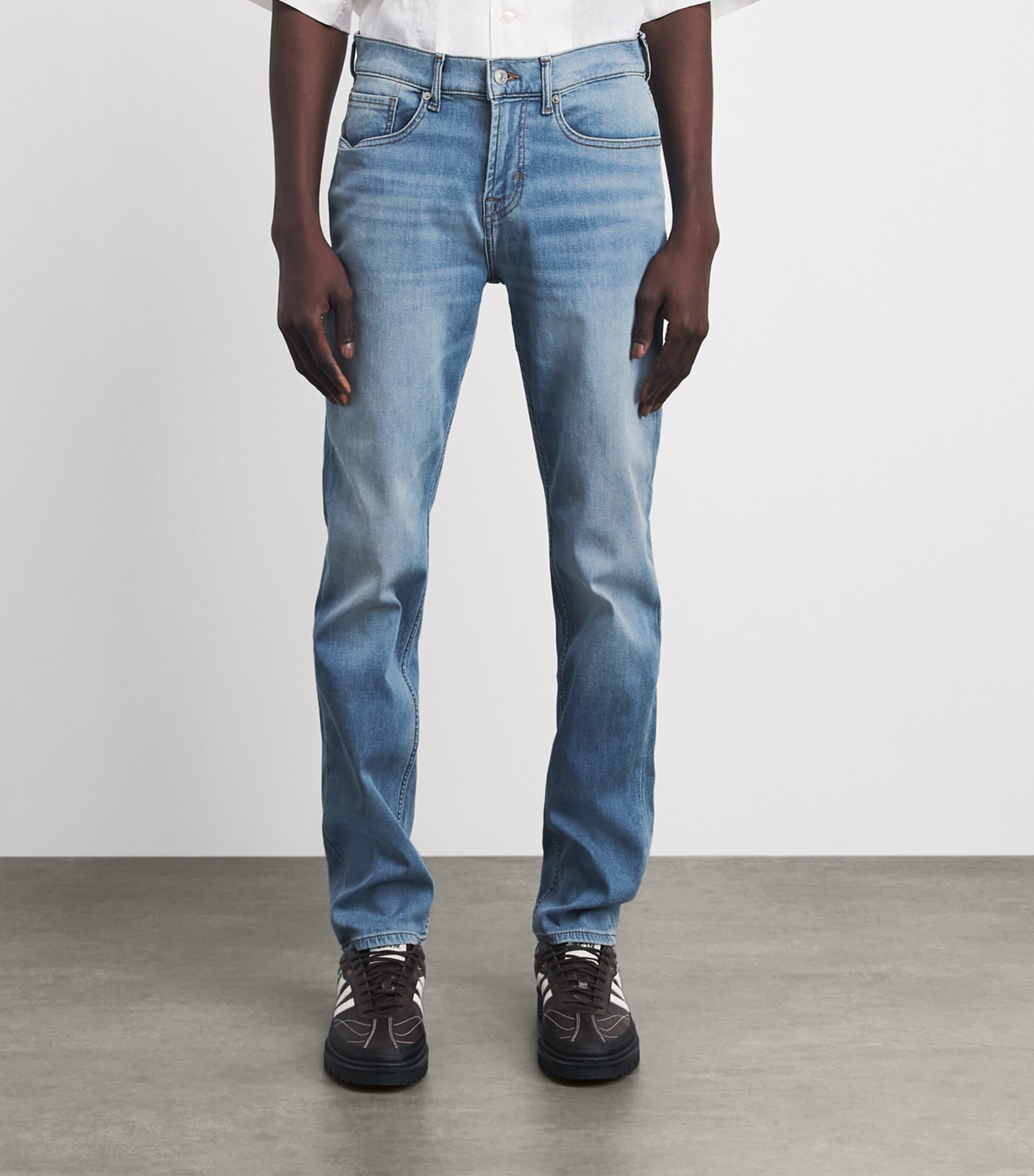 7 For All Mankind Mens Slimmy Jeans Light Blue Image 4