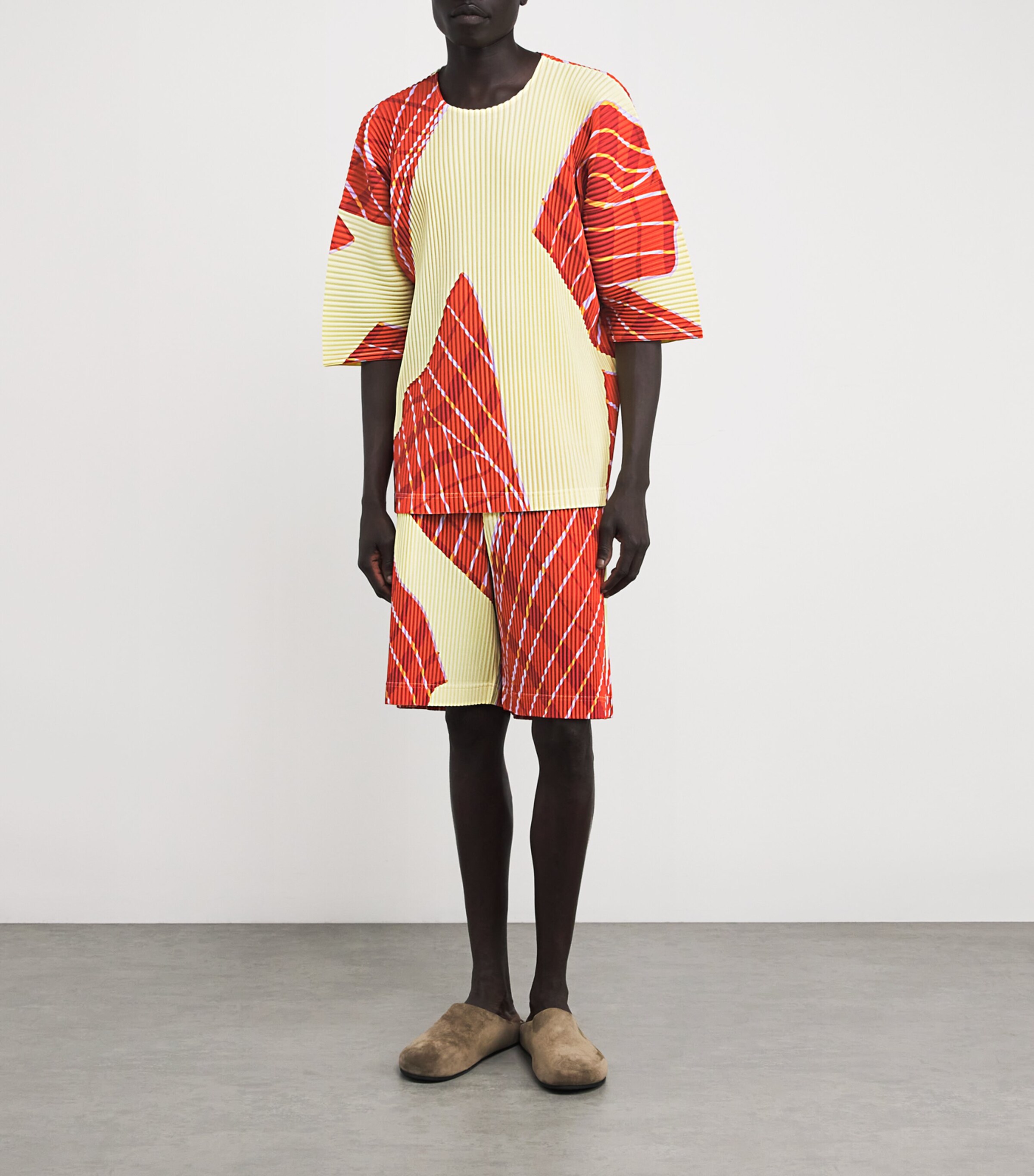 Issey Miyake Pleated Windswept Print T-shirt