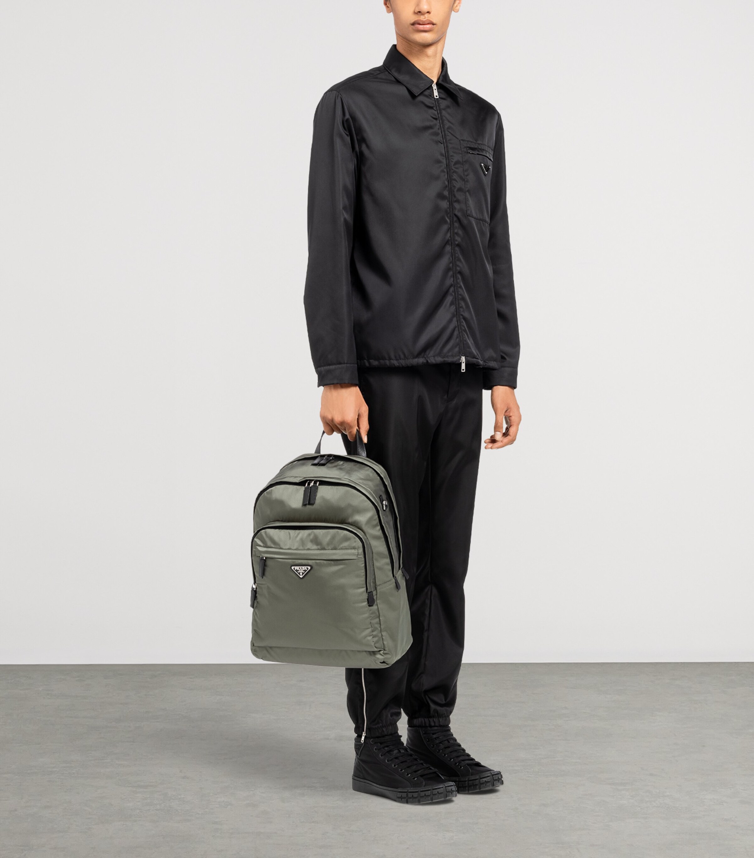 Re-Nylon and Saffiano Leather Backpack F0414 Image 6