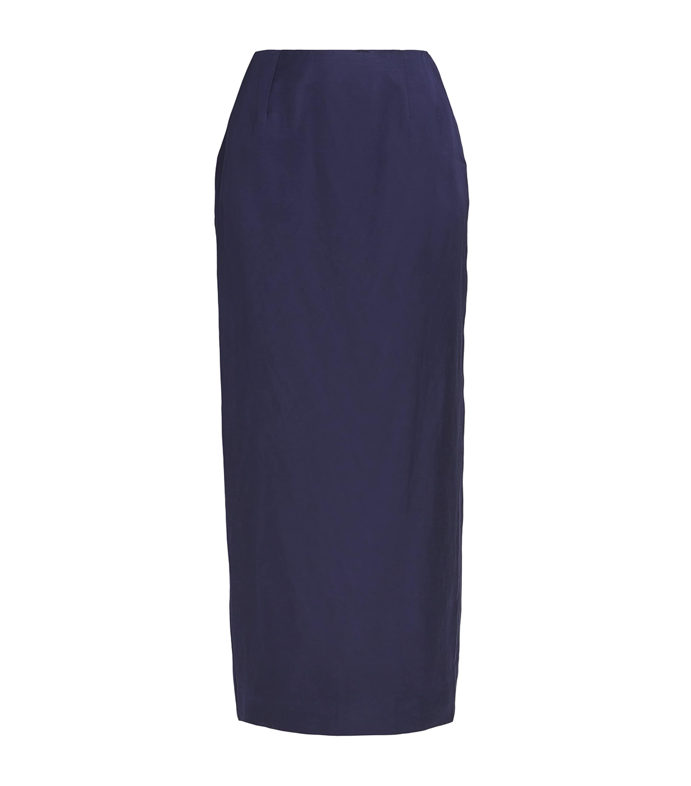 Posse Satin Gigi Pencil Skirt In Navy