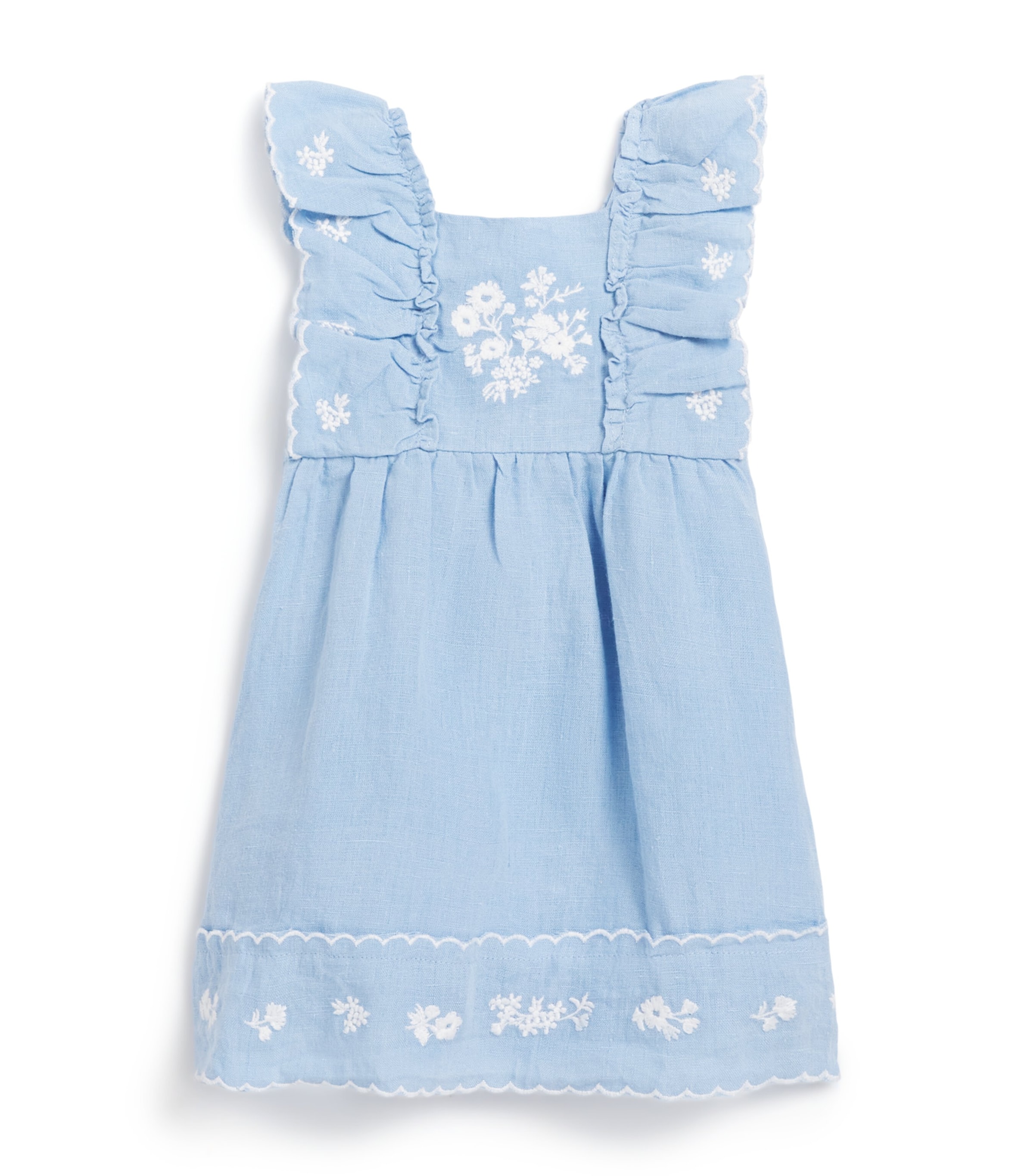 Linen Embroidered Dress (3 Months – 4 Years) 43AZUR Image 1