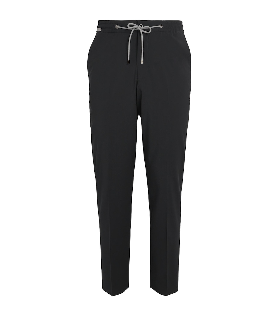 Virgin Wool-Blend Drawstring Trousers 020 BLACK Image 1
