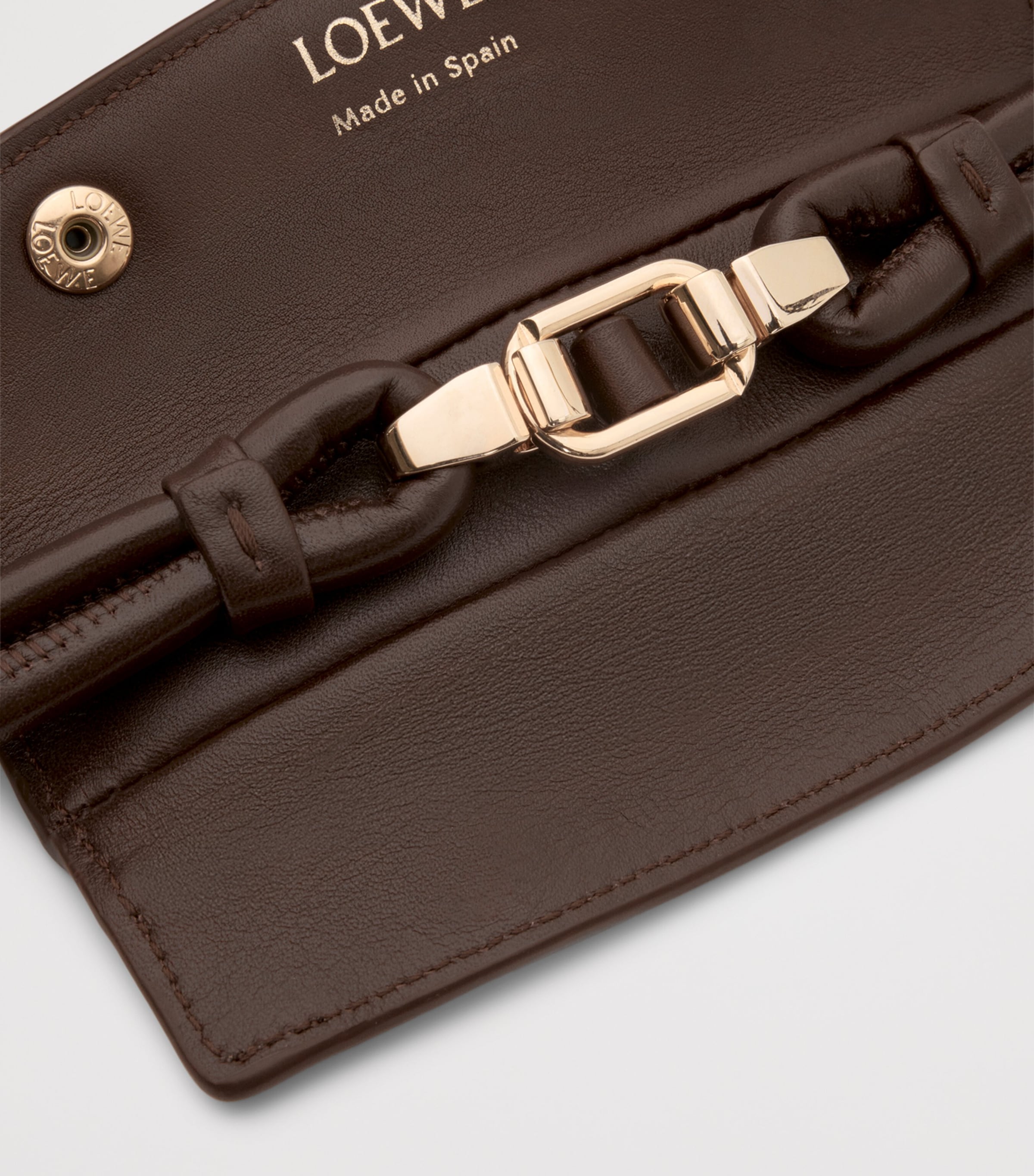 Large Grained Leather Madrid Shoulder Bag DARK CHESTNUT Image 14