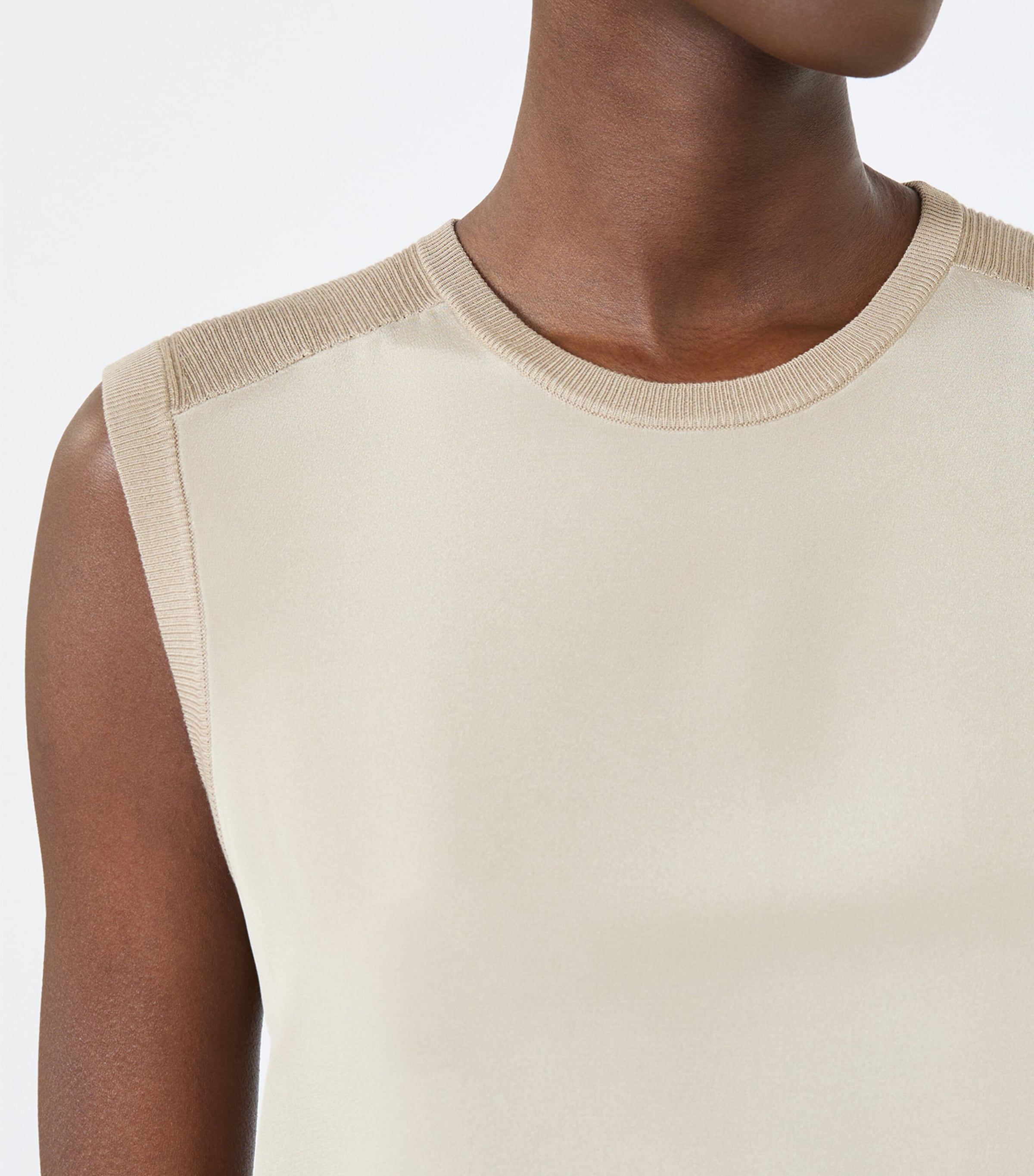 Max Mara Womens Silk-Cashmere Tank Top Stone Image 5
