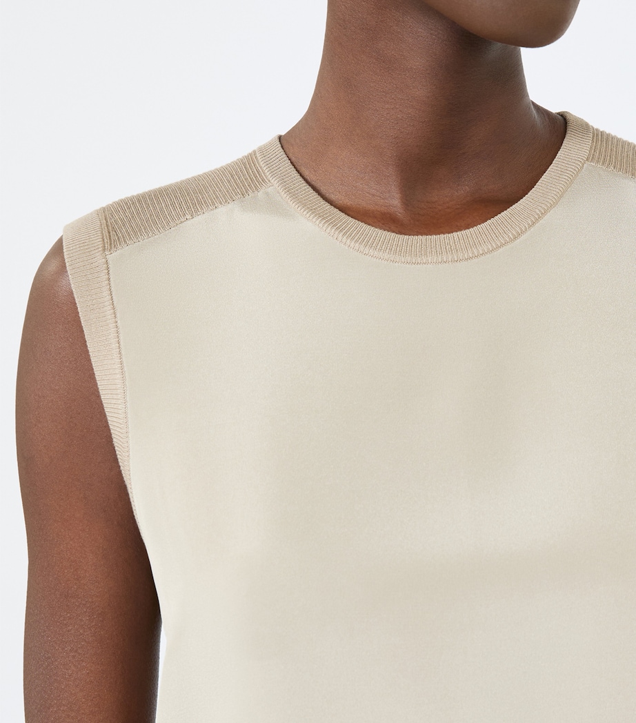 Max Mara Womens Silk-Cashmere Tank Top Stone Image 5
