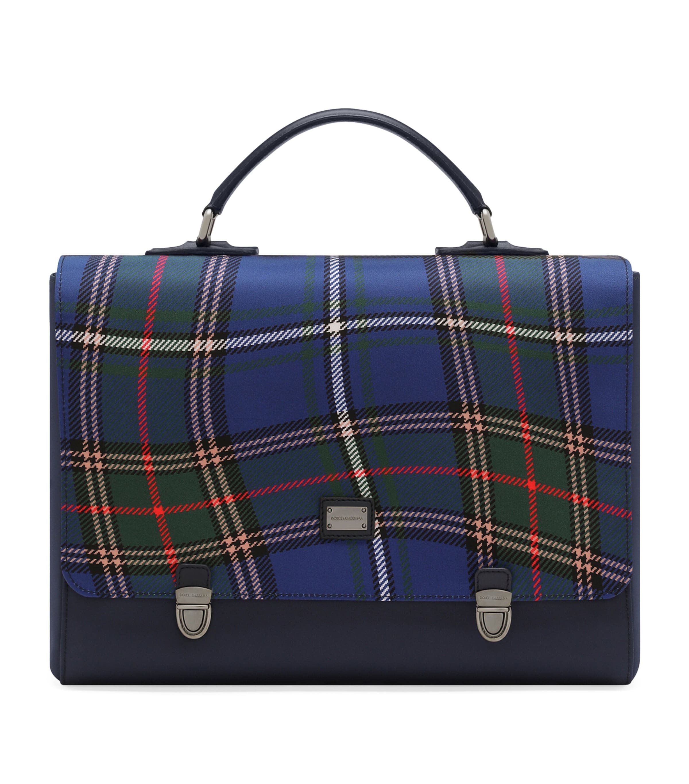Dolce & Gabbana Kids' Distorted Check Backpack In Blue