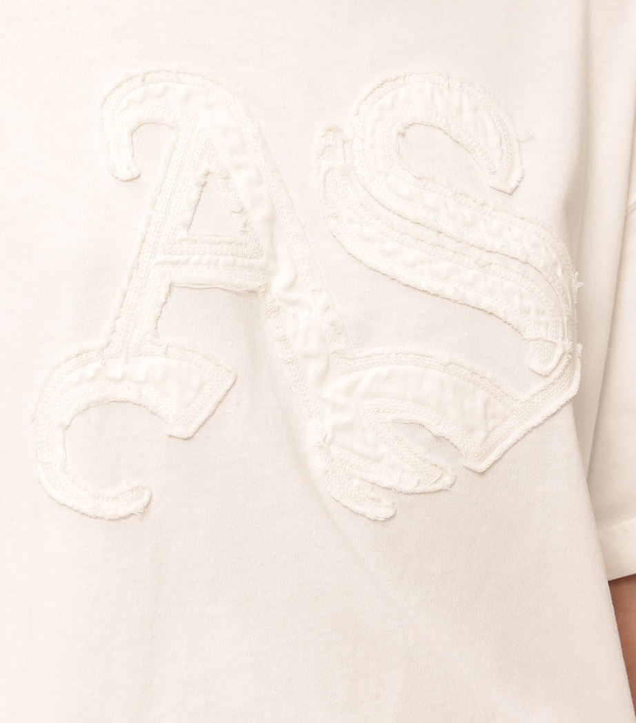 AllSaints Womens Organic Cotton Insignia Etta T-Shirt Mallow White Image 5