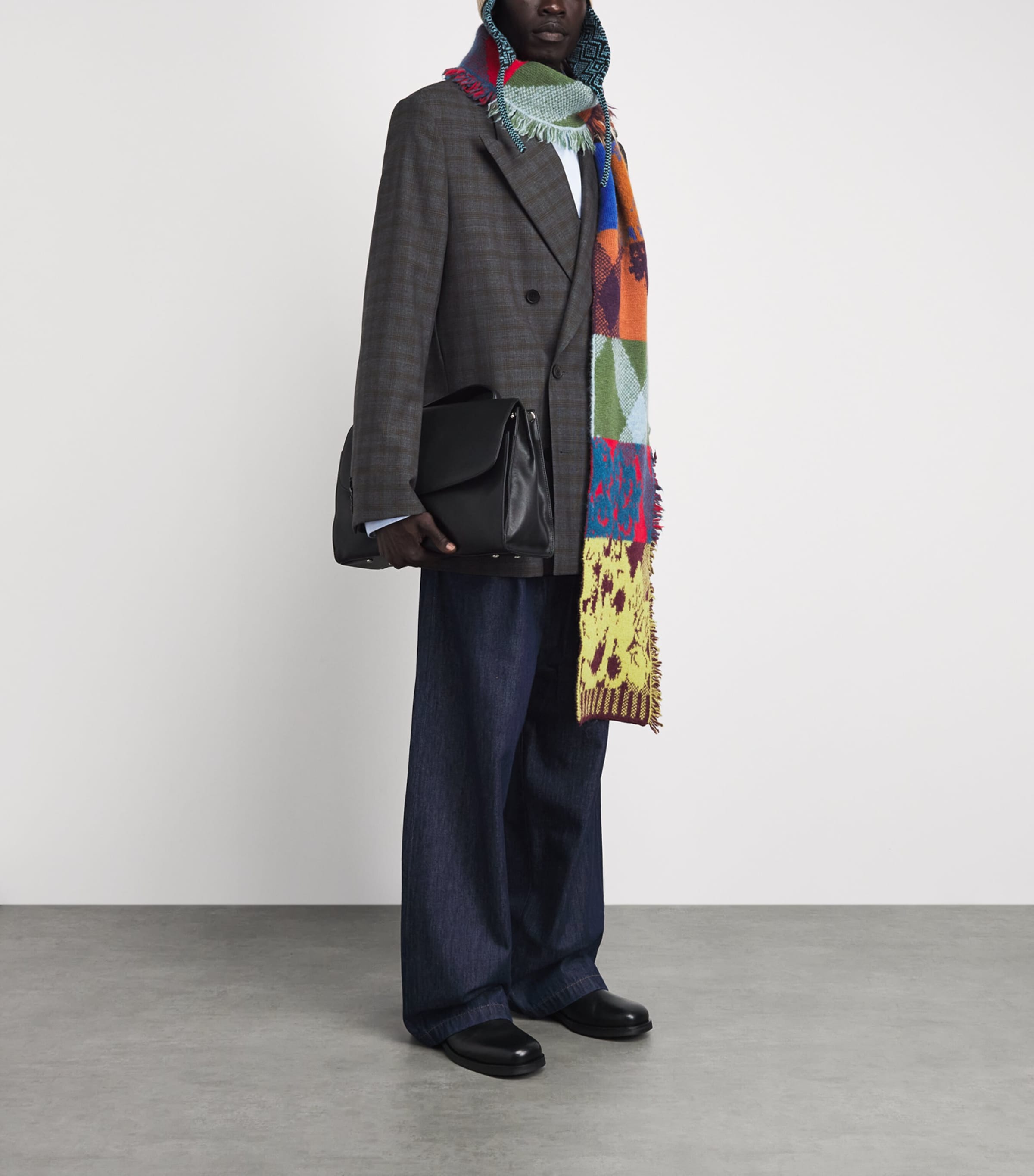 DRIES VAN NOTEN Mens Pleated Penning Wide-Leg Jeans Image 2