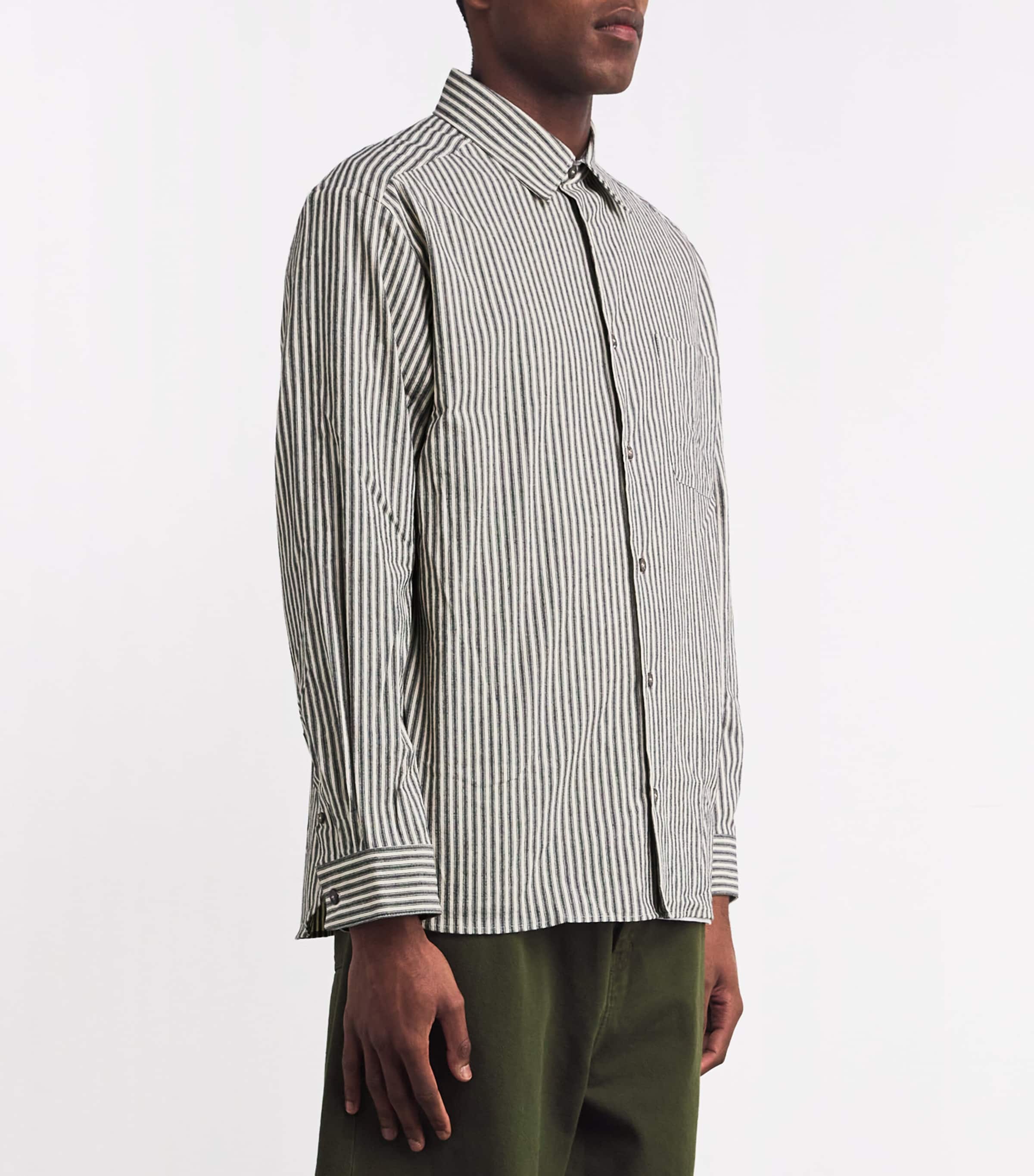 Cotton Striped Shirt LZZ BLACK Image 3