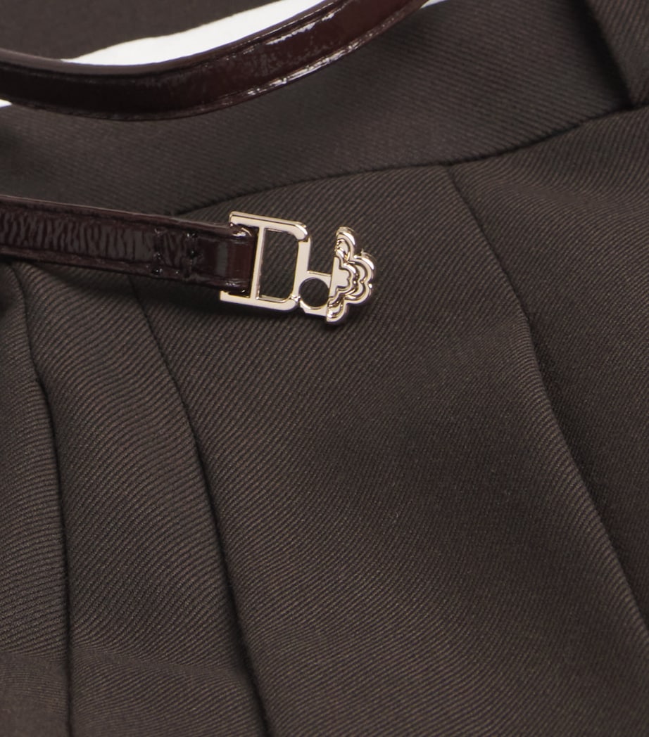 Pleated Mini Skort BROWN Image 5