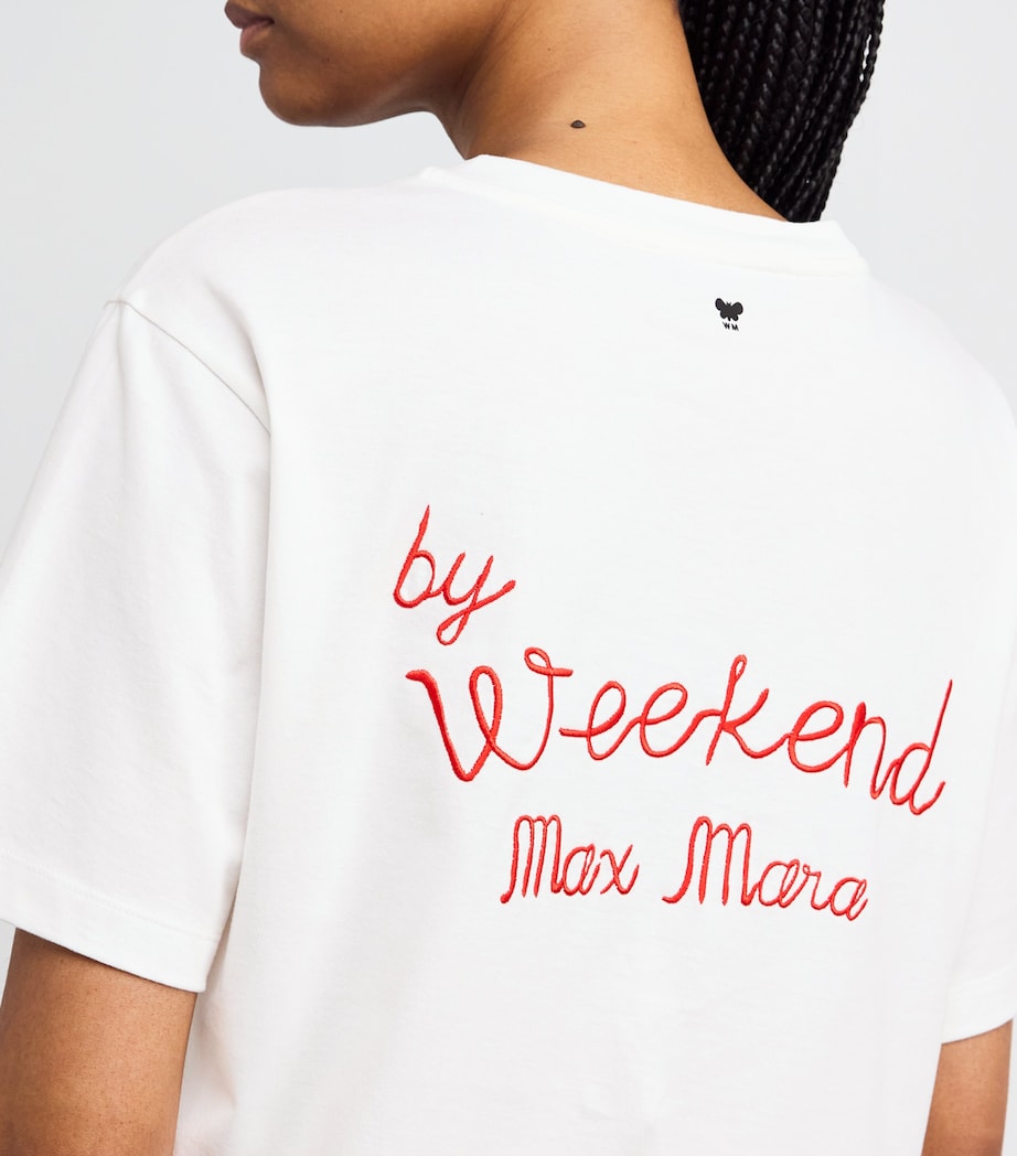 Cotton Embroidered T-Shirt WHITE Image 6