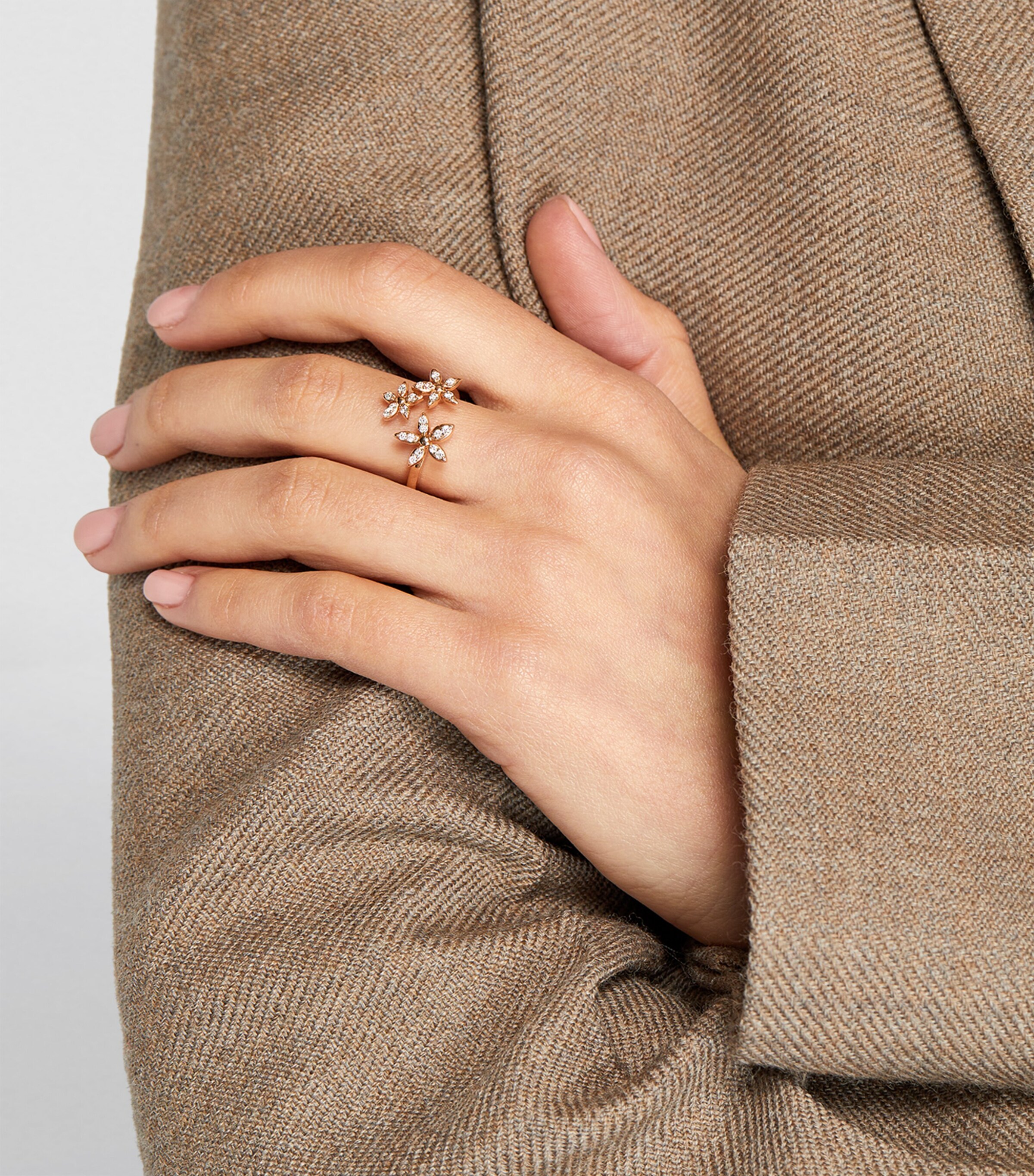 Rose Gold and Diamond Apple Seed Tara Ring ROSE GOLD Image 6