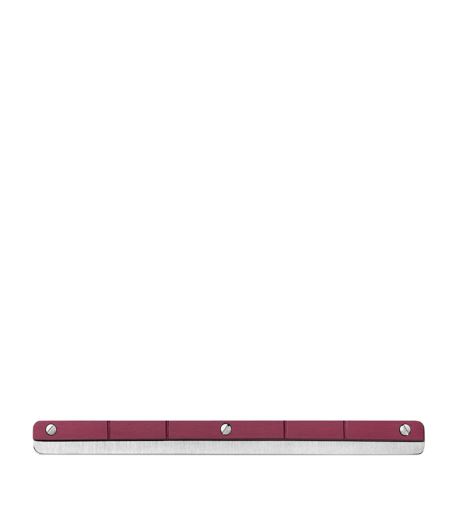 Stainless Steel Santos de Cartier Tie Clip STEEL AND BURGUNDY Image 1