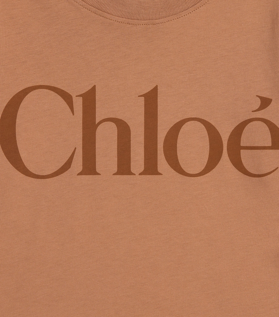 Chloé Kids Cotton Logo Long-Sleeve T-Shirt (4-14 Years) Thrush Image 2