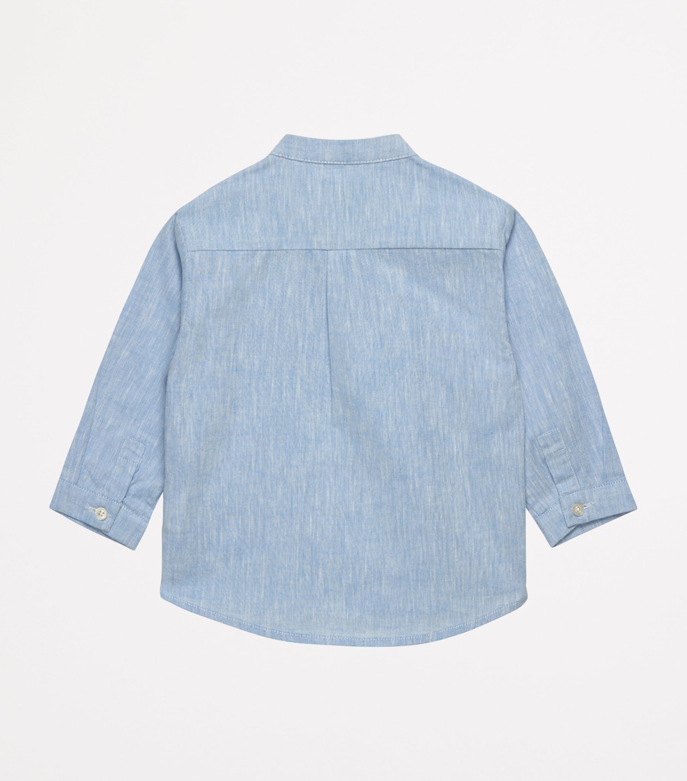 Trotters Cotton Oscar Shirt (3-24 Months) Pale Blue Image 2
