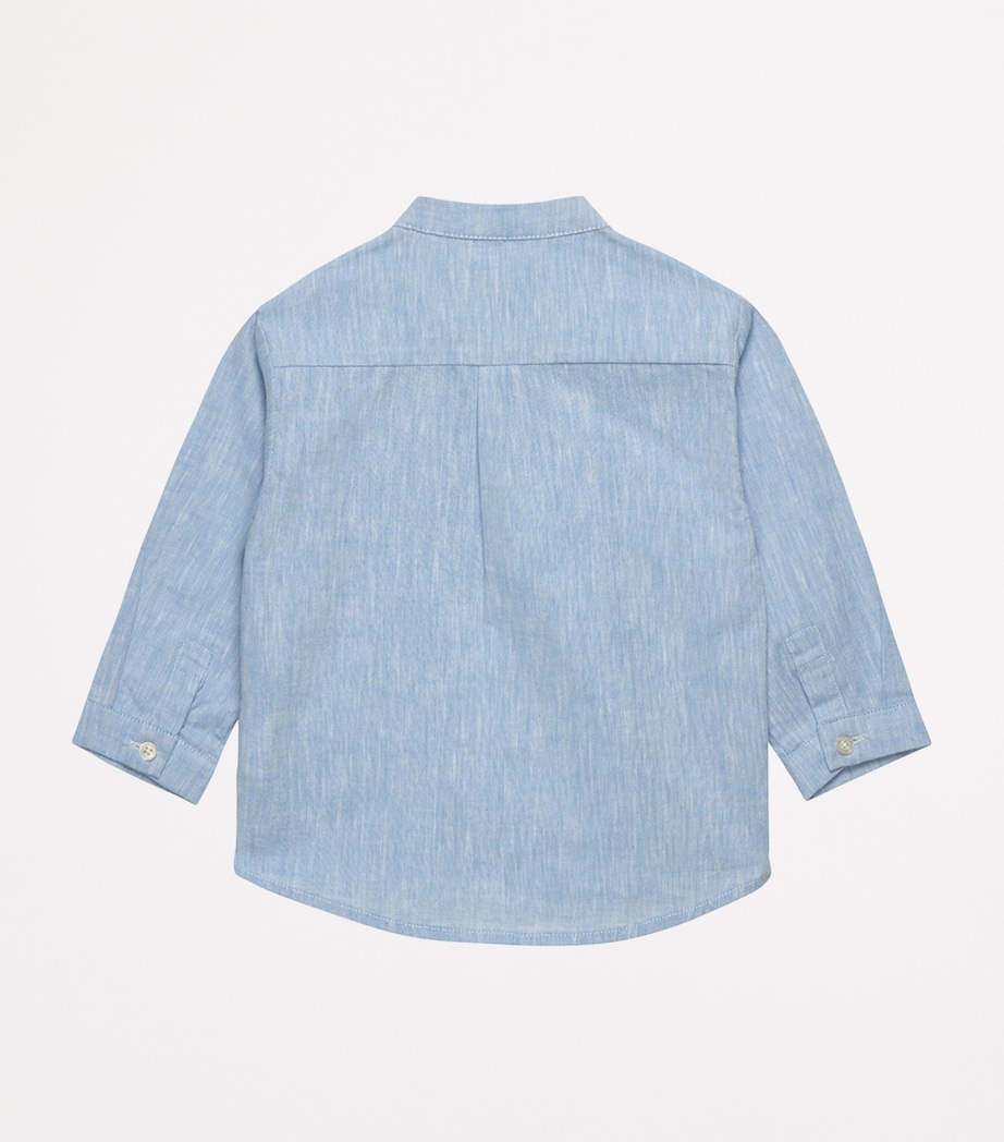 Trotters Cotton Oscar Shirt (3-24 Months) Pale Blue Image 2