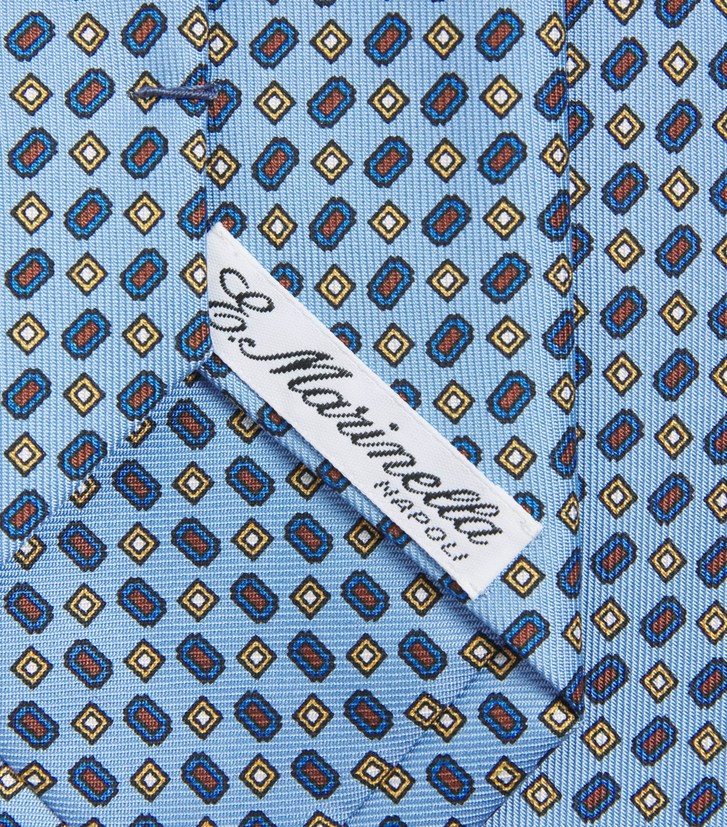 E. Marinella Silk Printed Tie Blue Image 3