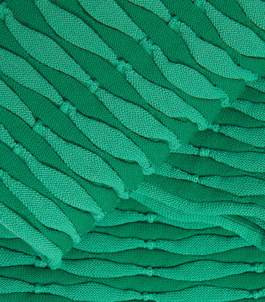 Pleats Please Issey Miyake Womens Colourful Mushroom Knit Top Grass Green Image 6